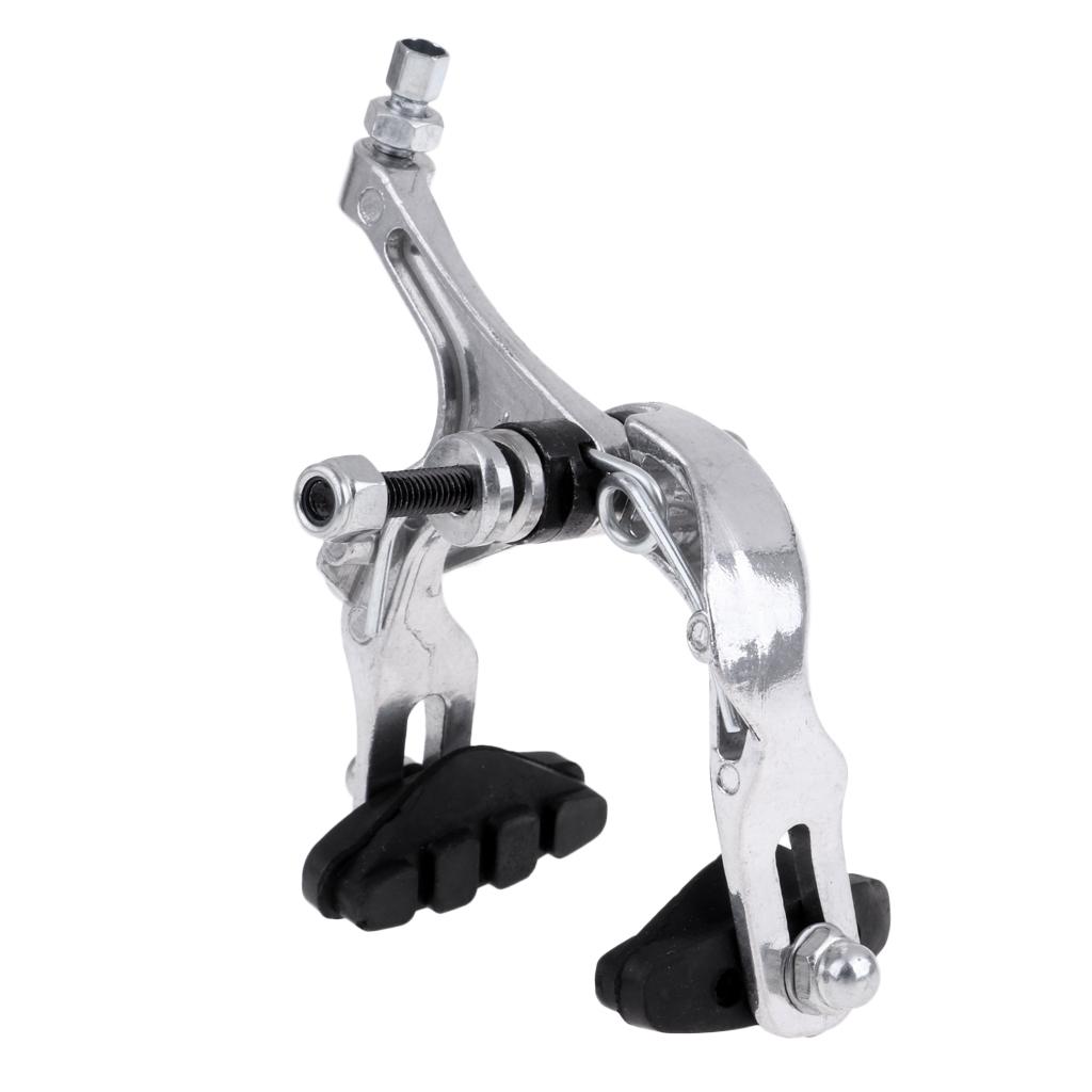 Bike Side Pull Brake Long Arms Clamp Bike Lever Cable Housing Rear Silver