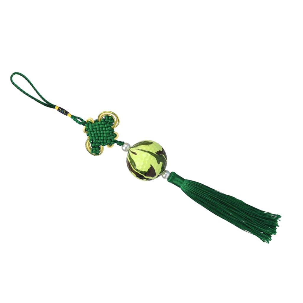 Chinese Knot Tassel Golf Ball Home Car Office Hanging Decoration Green