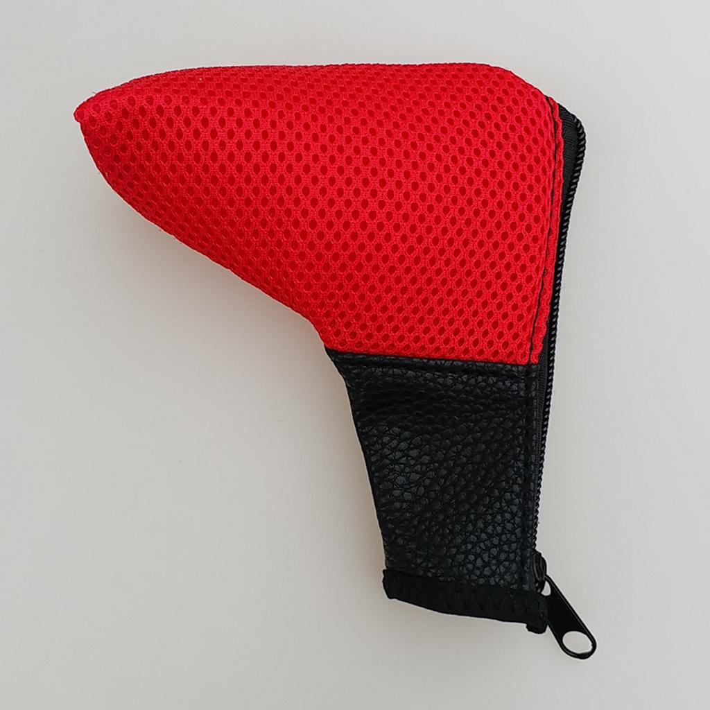 Mesh Golf Headcovers Golf Club Putter Head Covers with Zipper Close  Red