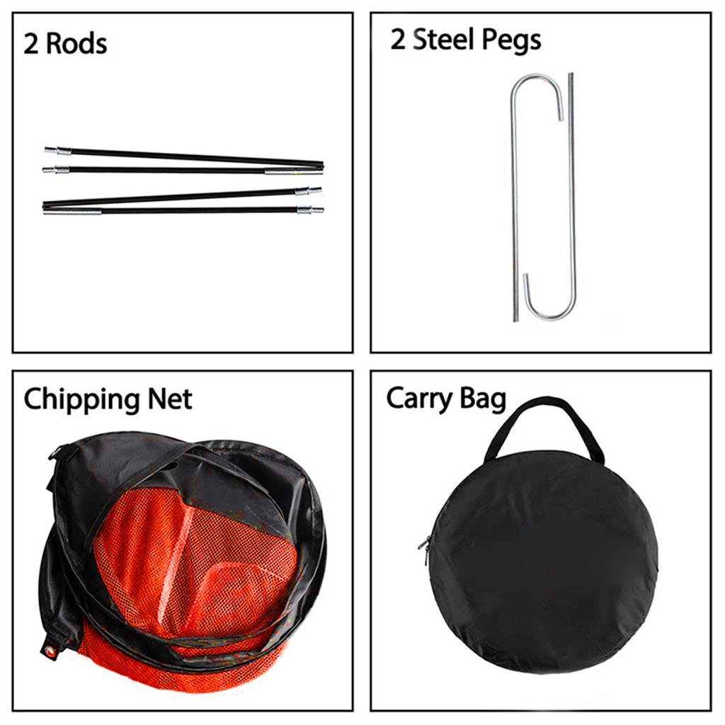 Portable Golf Chipping Net Golfing Target Bag Practice Training Aid Red