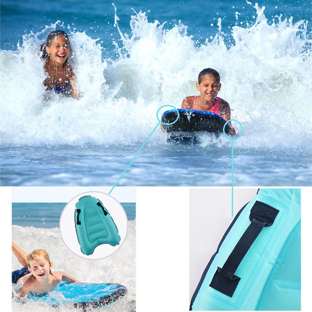 Portable Inflatable Surf Body Board with Handle Swimming Floating Mat Multi