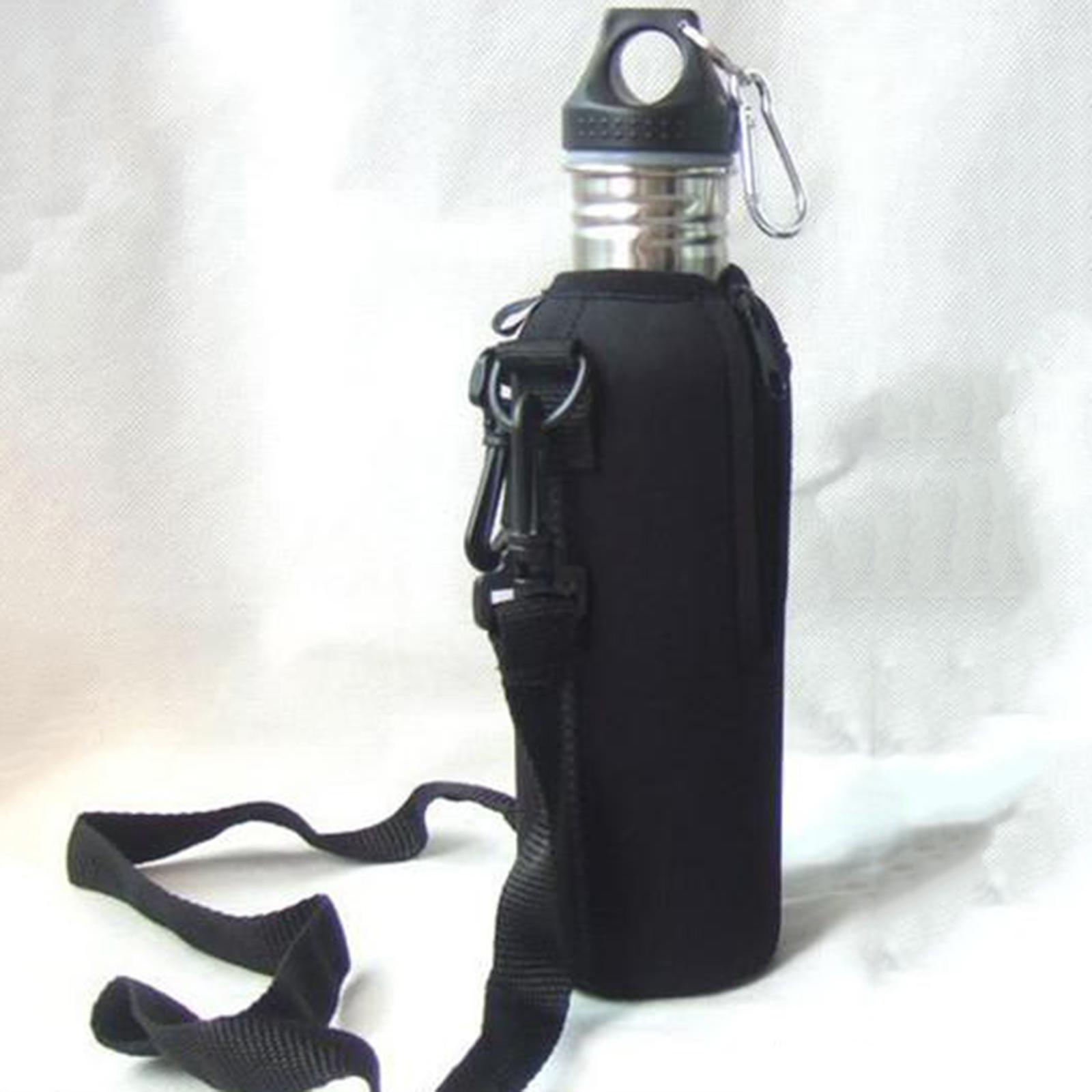 750ML Neoprene Water Bottle Carrier Insulated Cover Bag Pouch Black