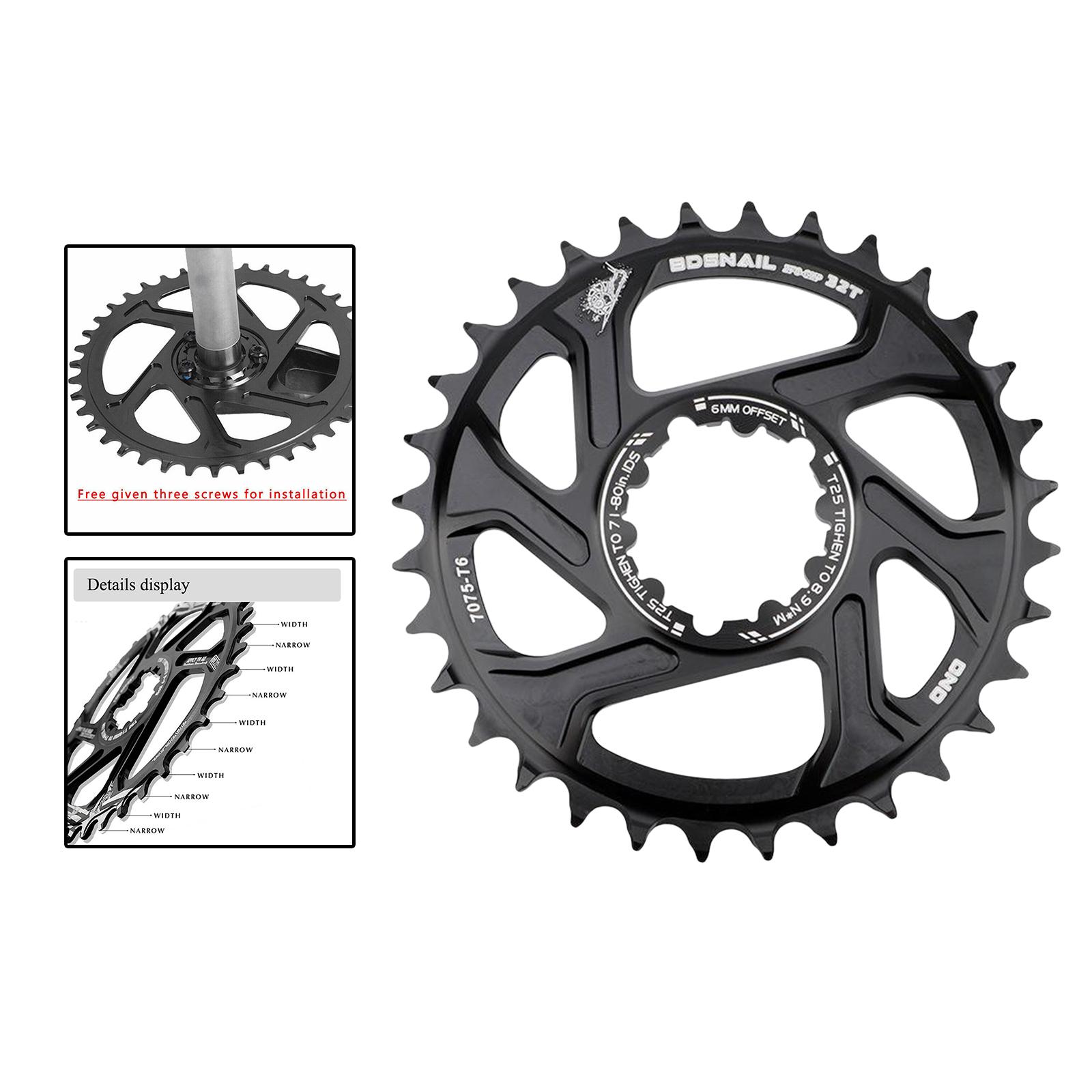Bike Chainring Integrated Narrow Wide Bicycle Direct Mount Black 32T