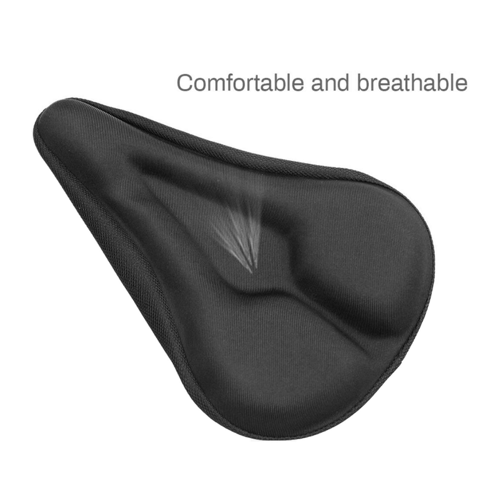 Bike Seat Cover Bicycle Silicone 3D Gel Saddle Pad Padded Soft Cushion Black