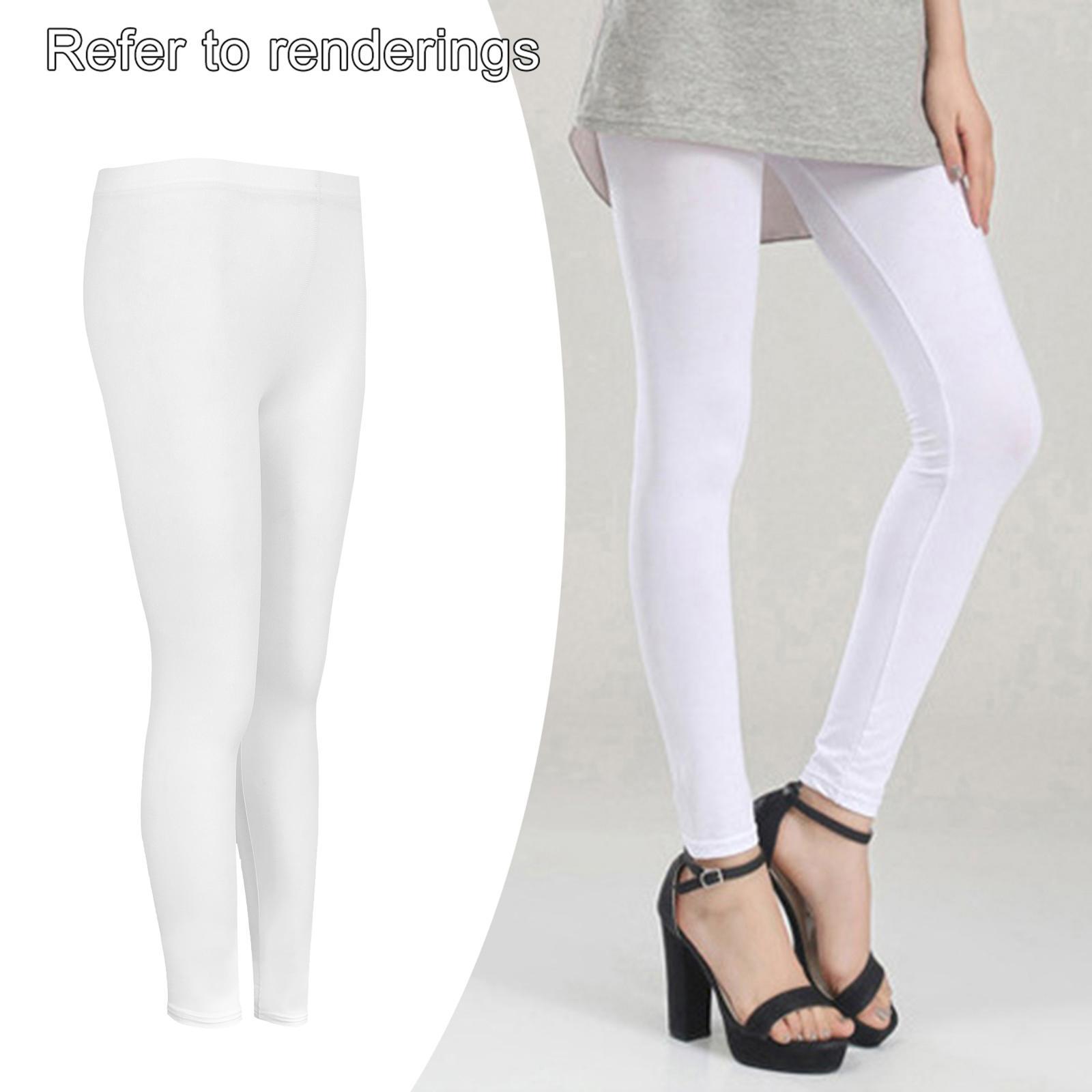 Women's Leggings Pants Cool Ice Silk Breathable ninth pants white M