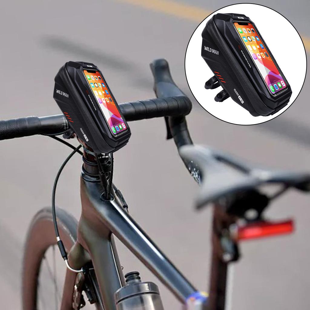 Waterproof Bike Handlebar Cell Phone Holder Case Front Frame Bag Mount Red