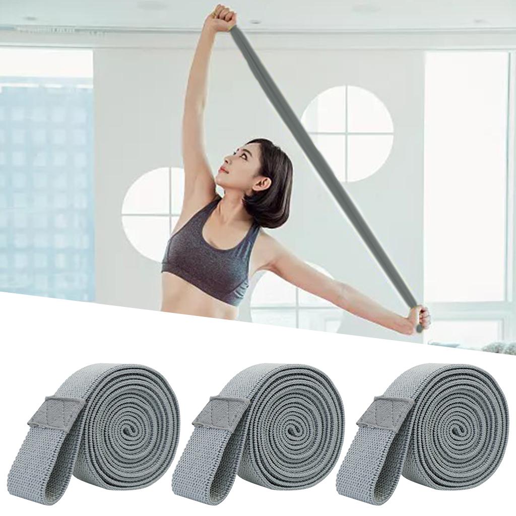 Woven Cotton Blend Yoga Strap Stretch Out Dance Stretch Band Gray