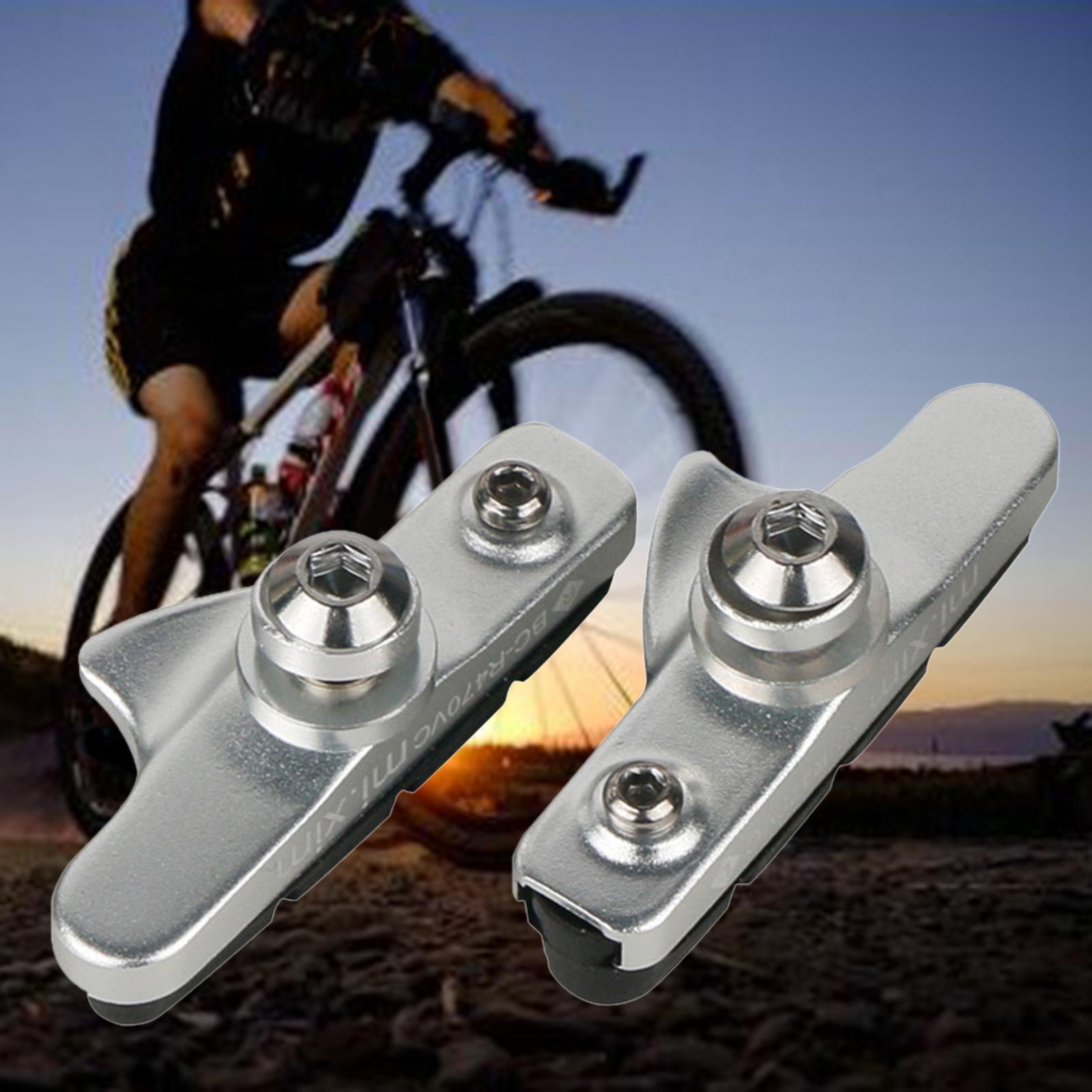 Road Bike C Brake Shoes Pads Block 55mm Aluminum Brake Pad Silver