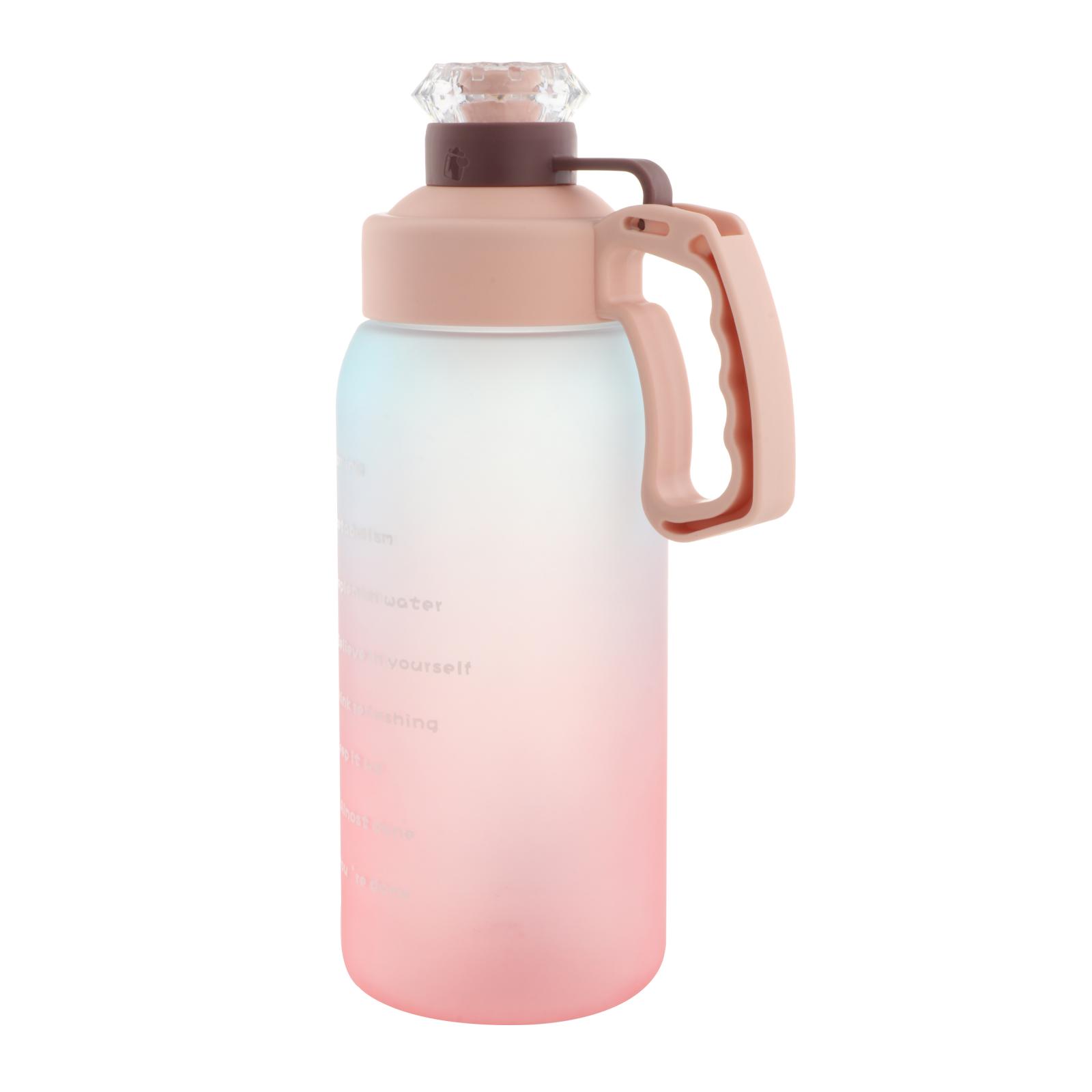 Fitness Sports Water Bottle Portable for Office Gradient Pink