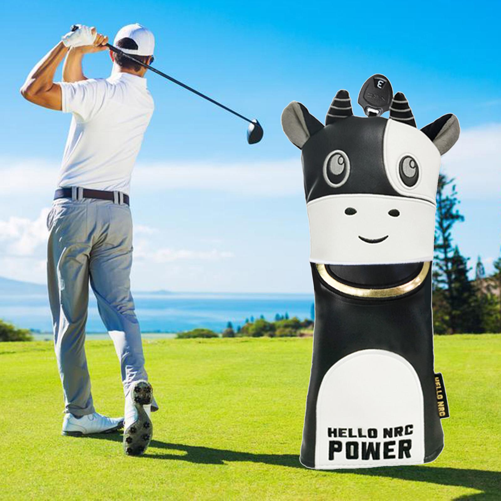 Cow Headcovers Golf Hybrid Driver Covers Water-Proof Headcovers 3 5 Black