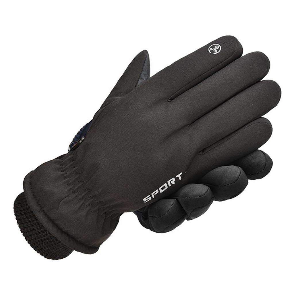 Windproof Gloves Touchscreen Thermal Fleece Sports Snowboarding HX 102 Black