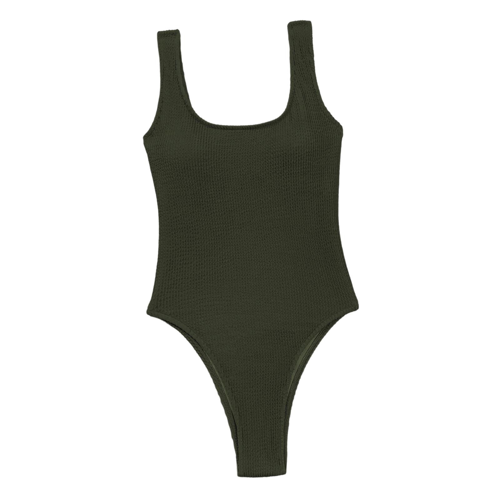 Swimsuit with Chest Pads Beachwear Thong Bathing suits Women S  Greenish