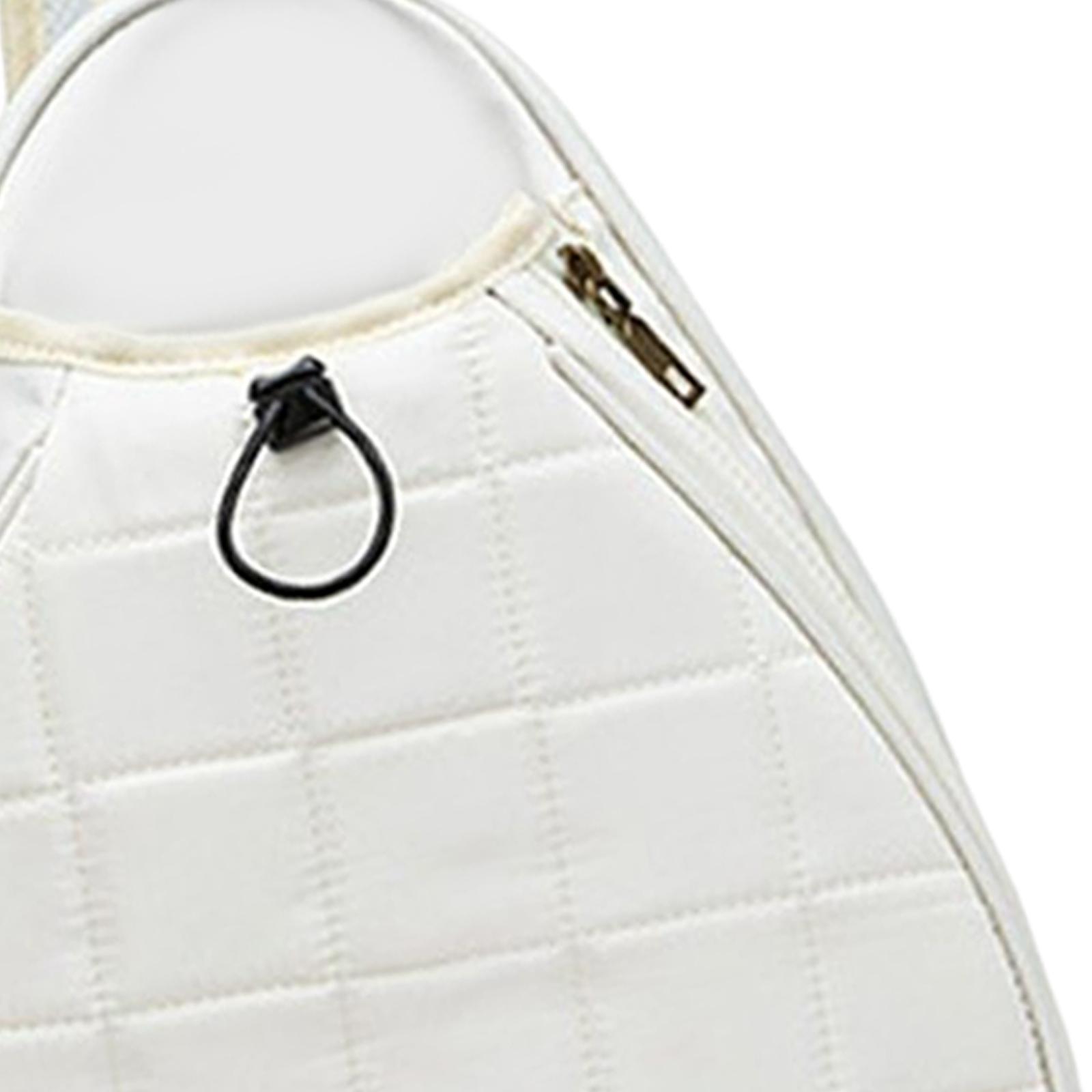 Tennis Racket Shoulder Bag Outdoors Sports Accessories Pocket Mesh Organizer White