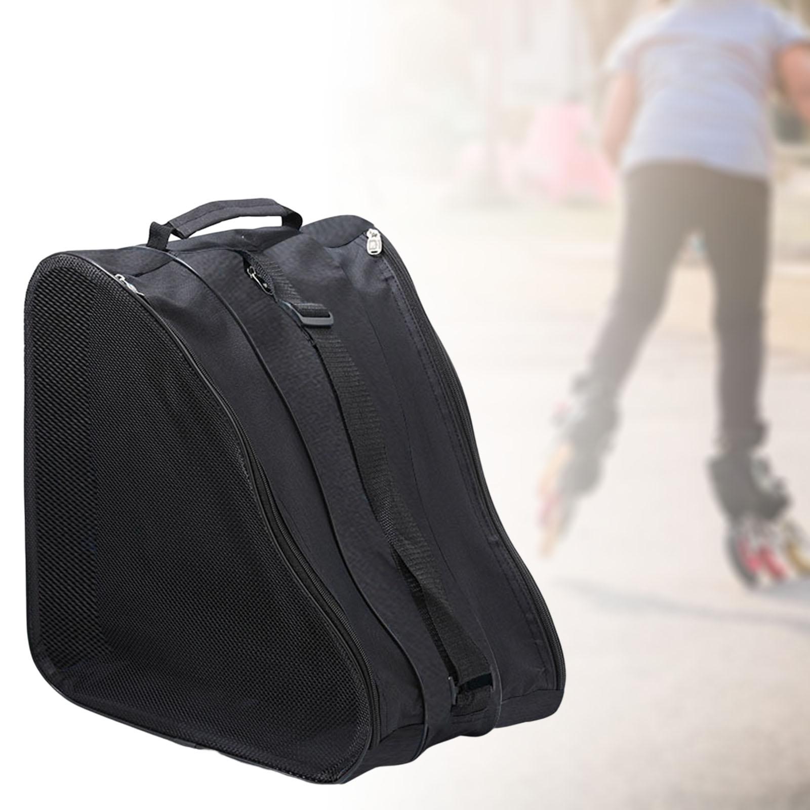 Breathable Skating Bag Ice Skating Shoulder Strap Adjustable Outdoor Roller Black