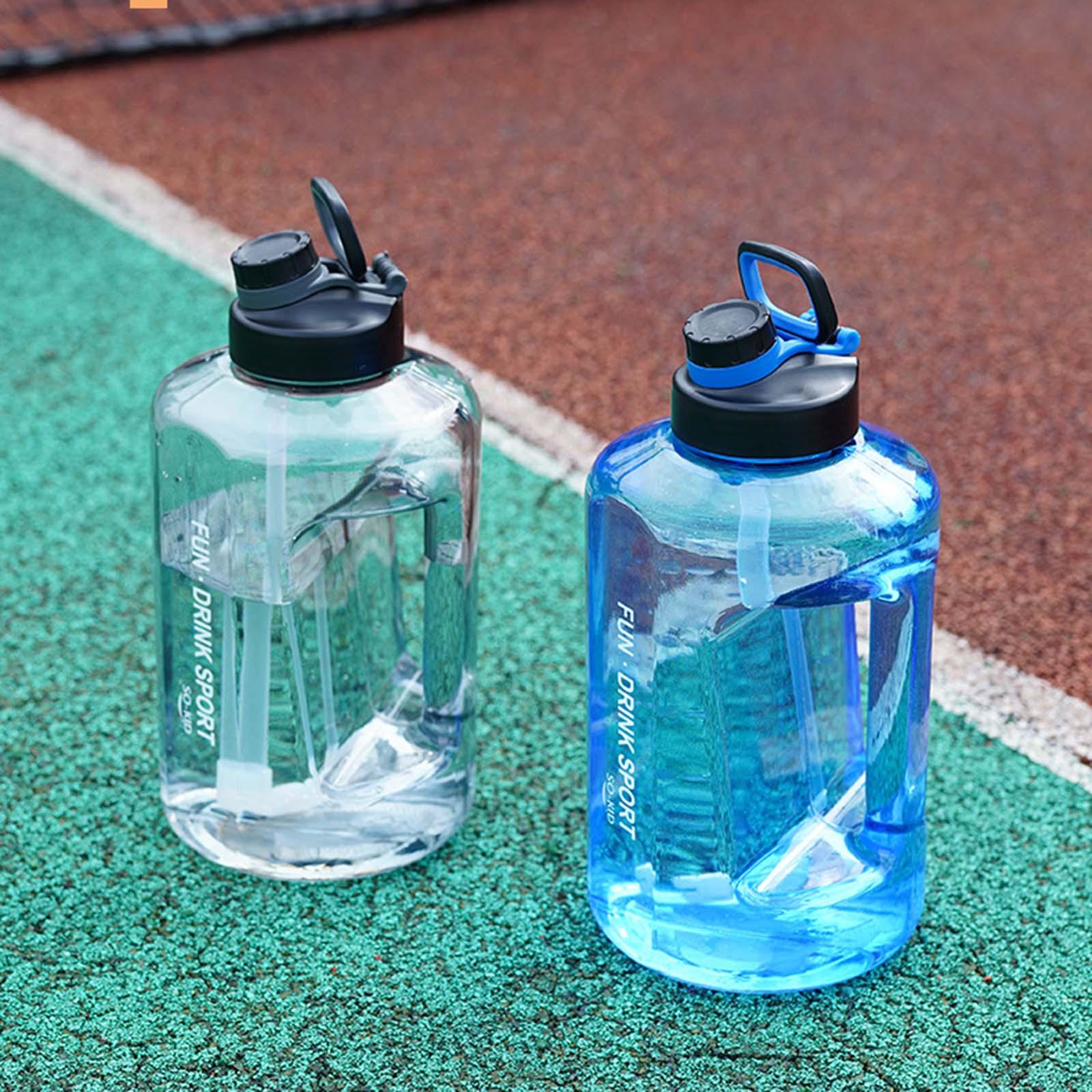 Portable Water Bottle Marker Wide Mouth Drinking for sports Running 1500ml Blue 