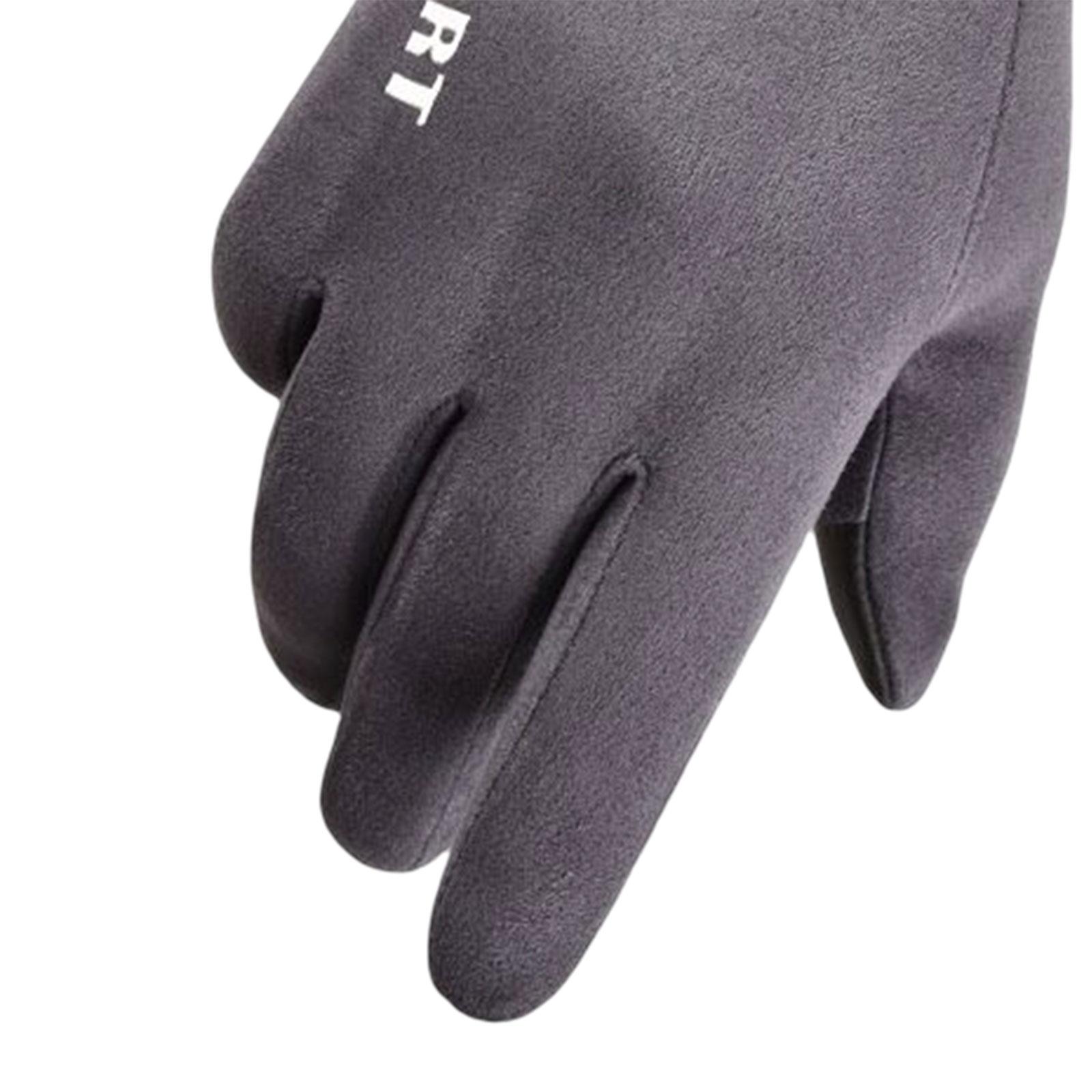 Winter Warm Sports Gloves Suede Anti Slip for Running Skating Cold Weather Women Light Grey