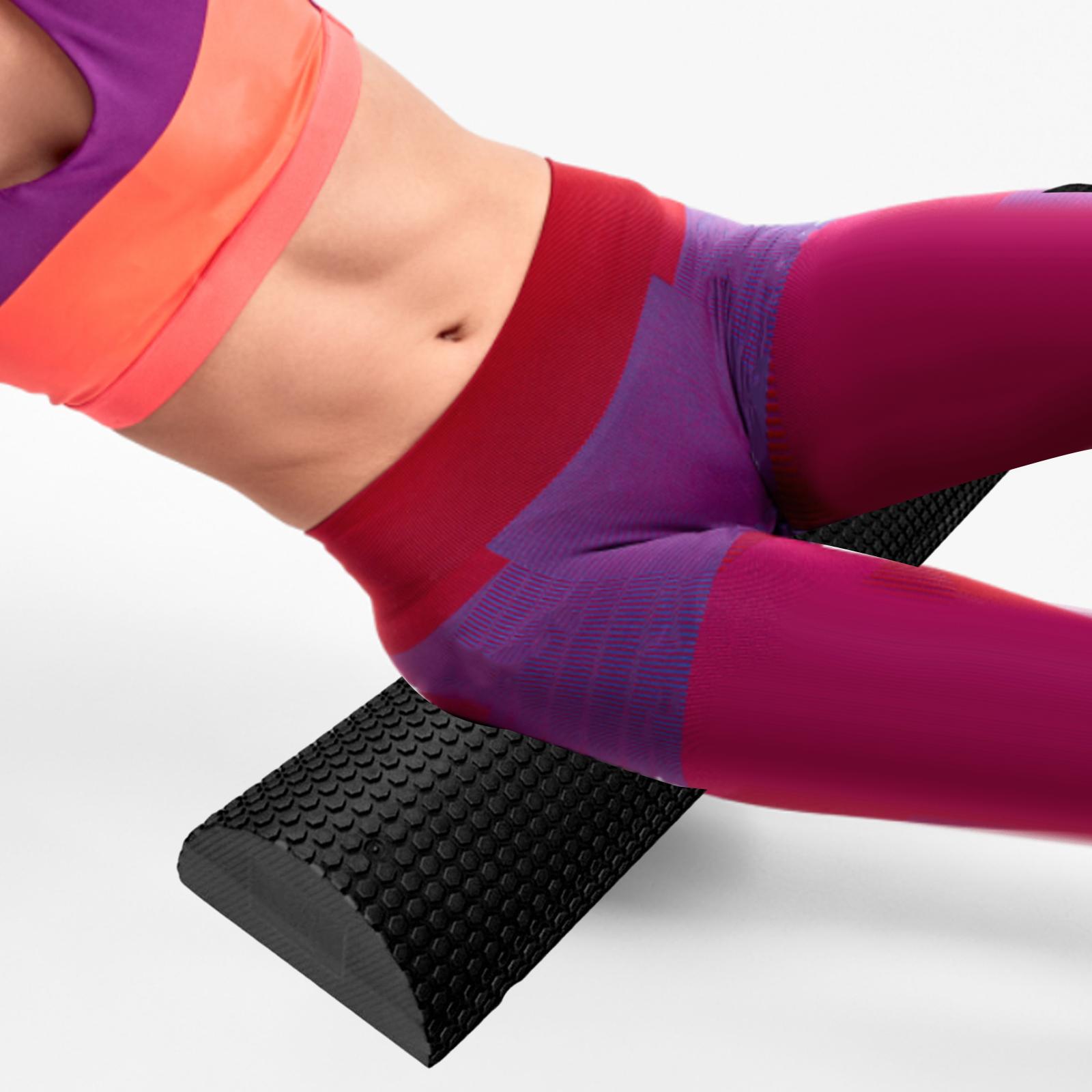 Lightweight Yoga Column Roller Foam Roller Massage Semicircle for Home Gym Black