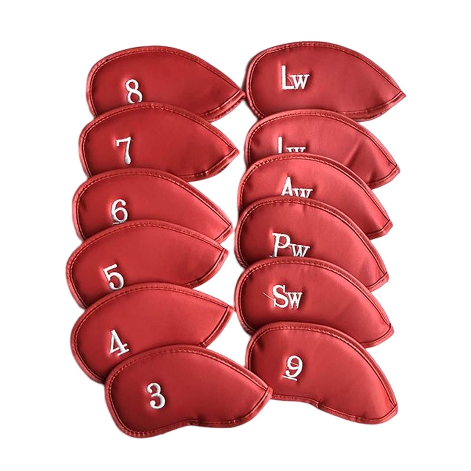 12x Golf Iron Headcover Golf Club Head Covers Protect Case Embroidery Number