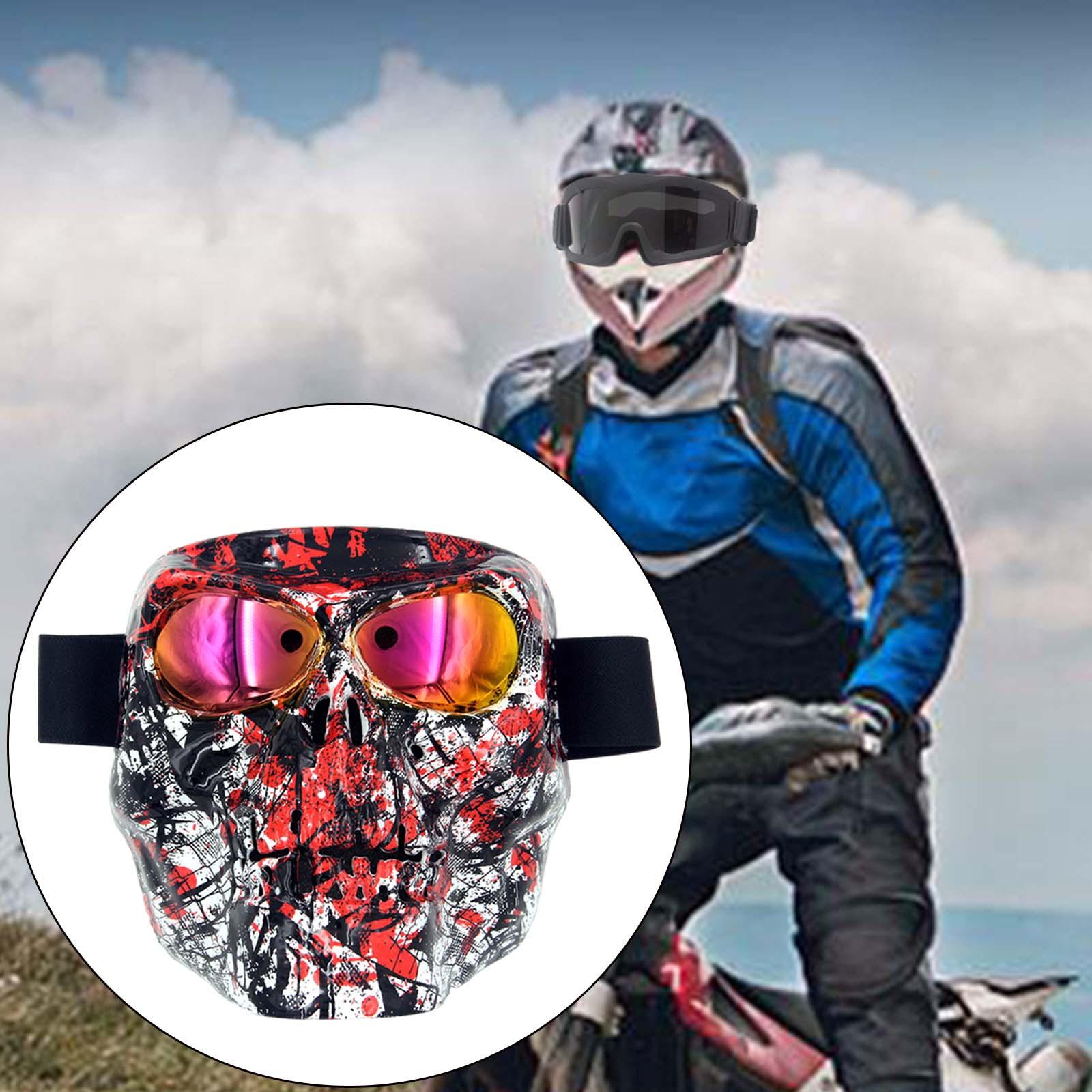 Motorcycle Goggles Face Mask Windproof for Snowmobile Outdoor Sports Offroad Red