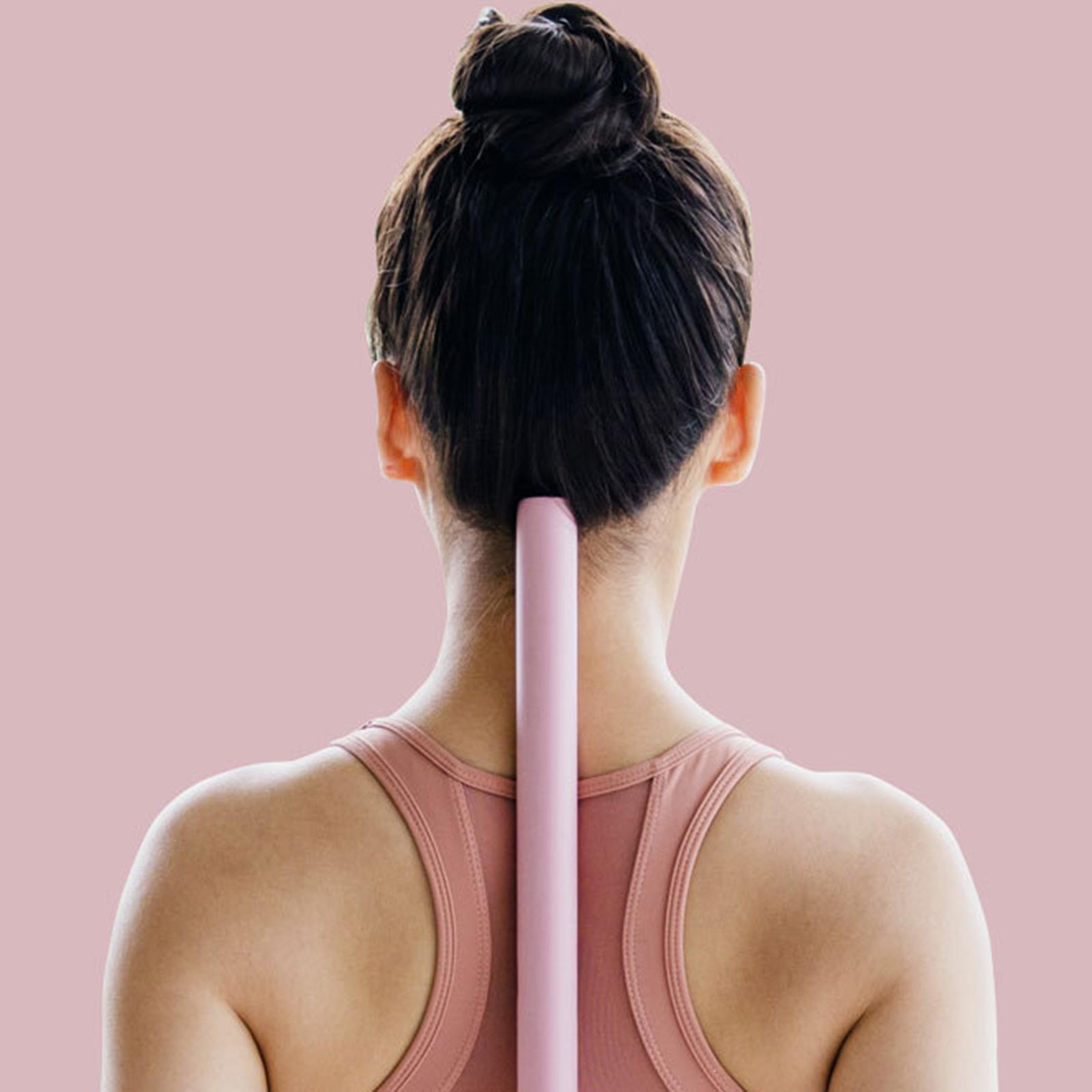Yoga Sticks Training Lung Opener Stretching Tool for Stretching Home Fitness Pink
