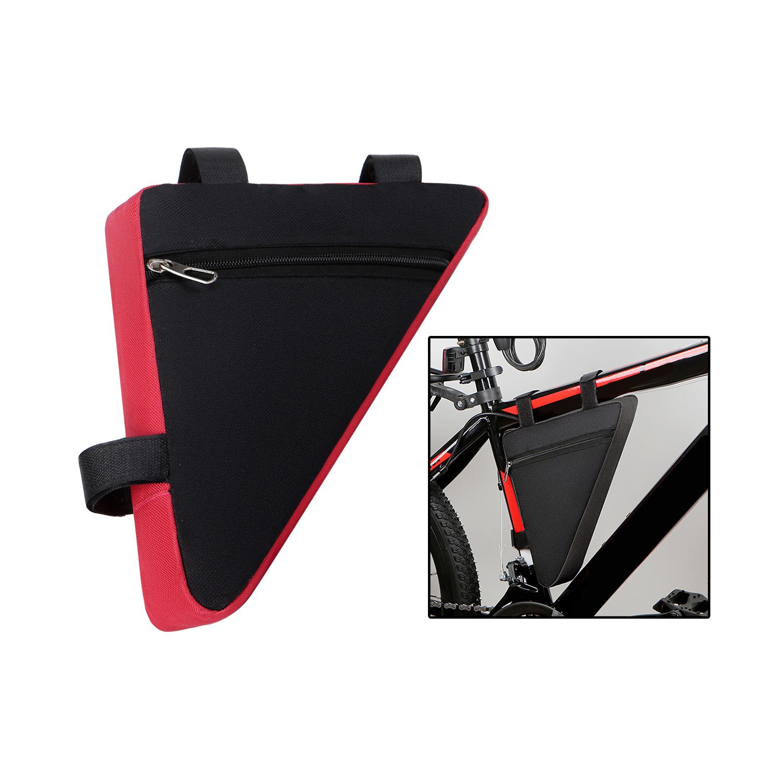 Bike Frame Pouch Lightweight Bike Storage Bag for Mountain Bikes Attachments Red