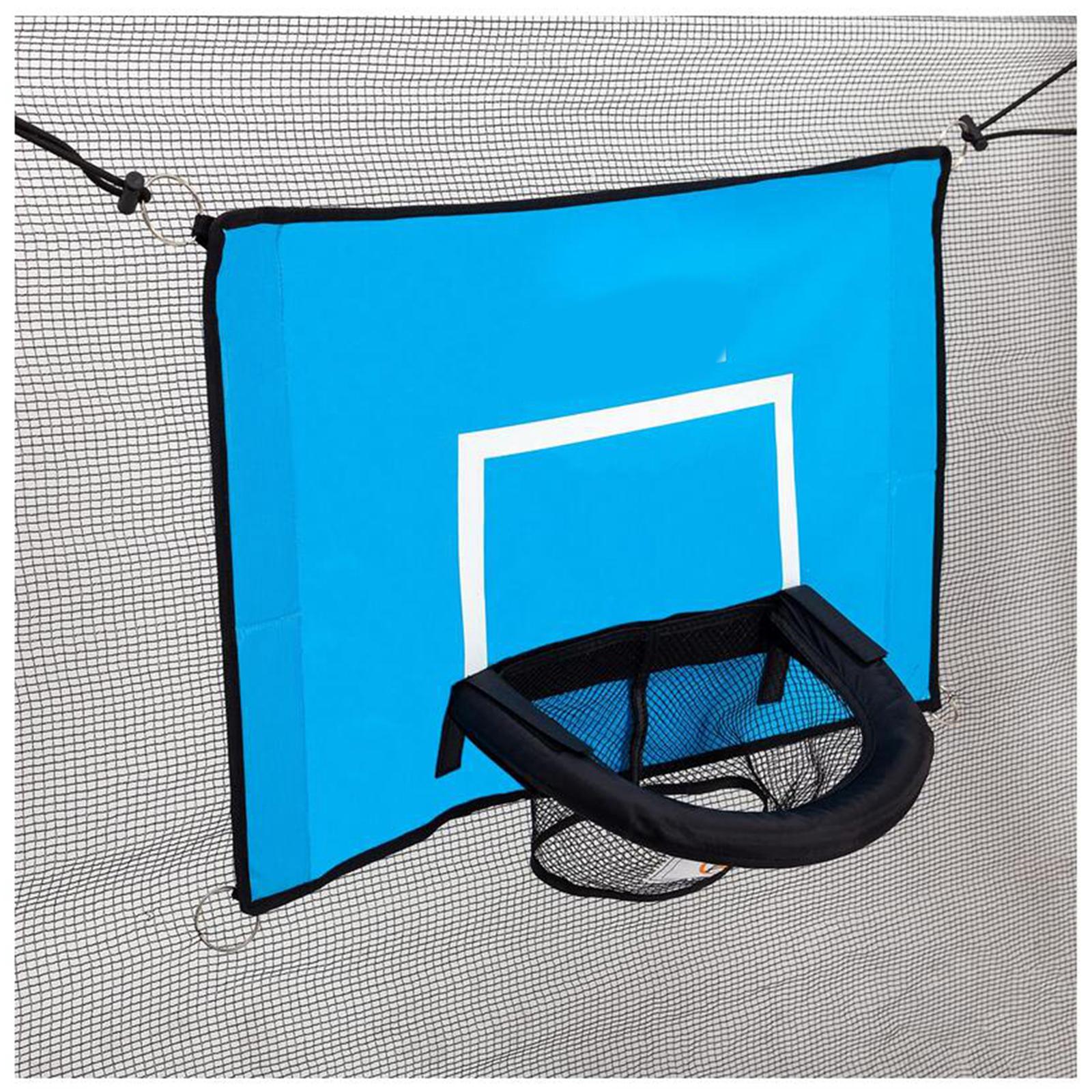 Trampolines Basketball Hoop Attachment Toy Outside with Ball Basketball Goal Blue 69cmx48cm