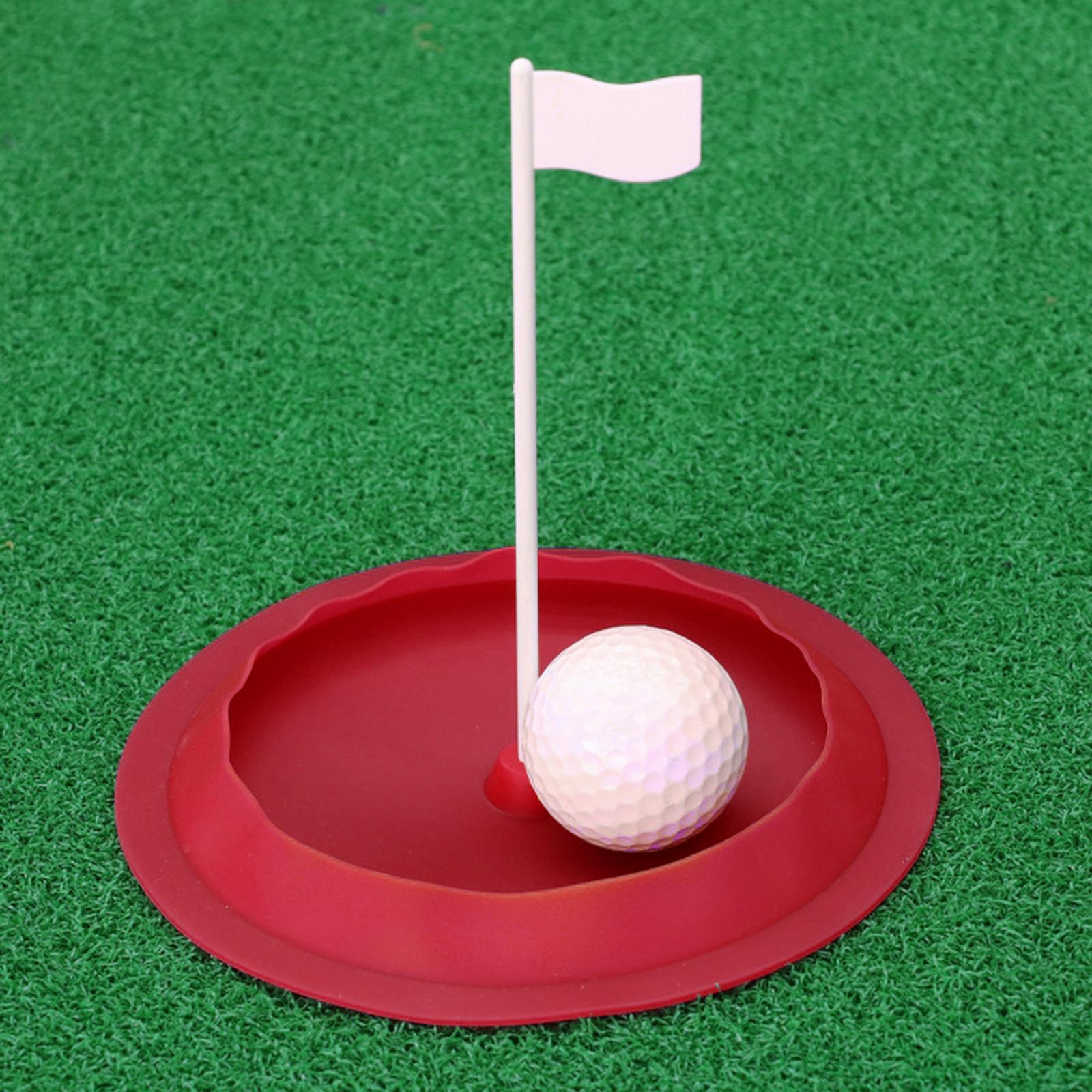 Golf Putting Cup Adults Practice Durable with Flag Putting Training Aid Red