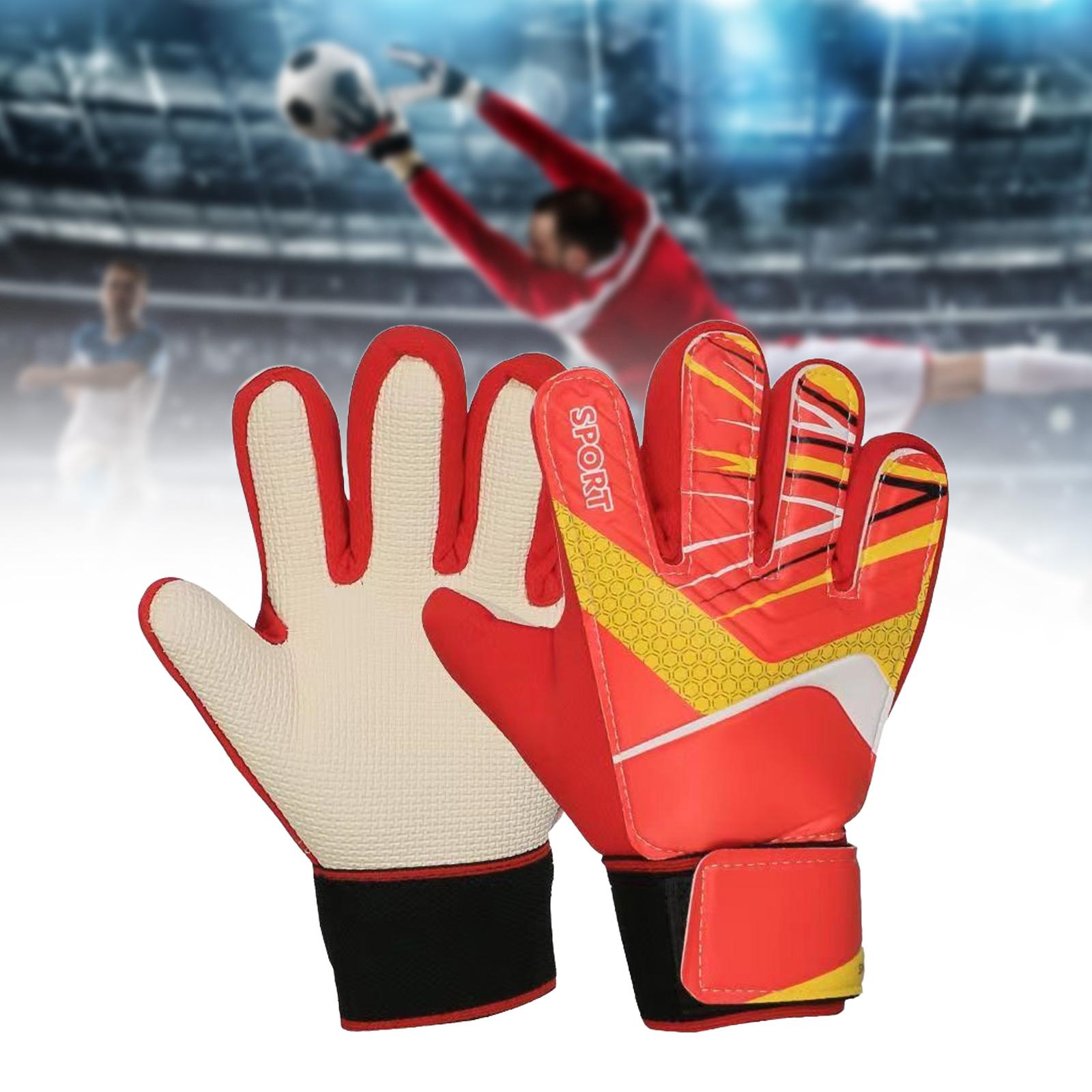 Adult Football Goalkeeper Gloves Gift Sports Equipment Nonslip Goalie Gloves Red