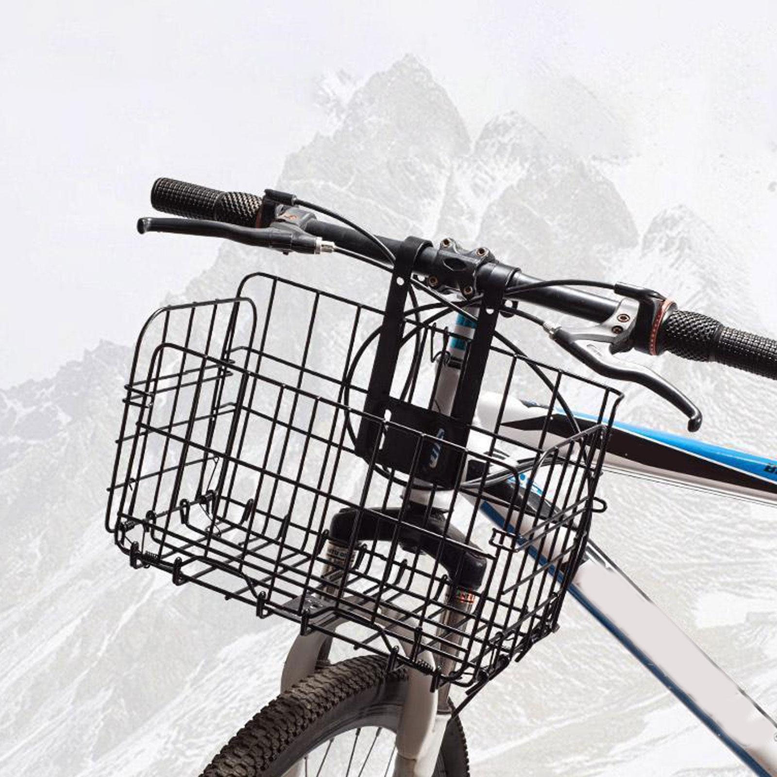 Bike Basket Detachable Sundries Container Lightweight Bicycle Front Basket Thick Black