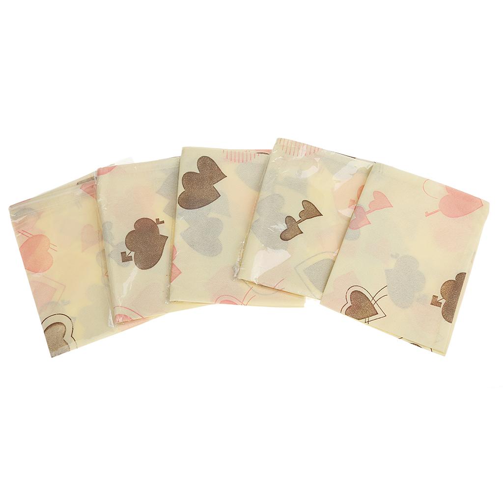 5 Printed Portable Shoes Bag Travel Storage Pouch Drawstring Dust Bags Beige