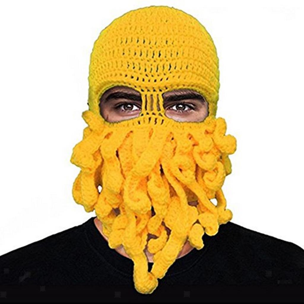 Funny Tentacle Octopus Beanie Crochet Knit Beard Hat Fisher Cap Wind ...