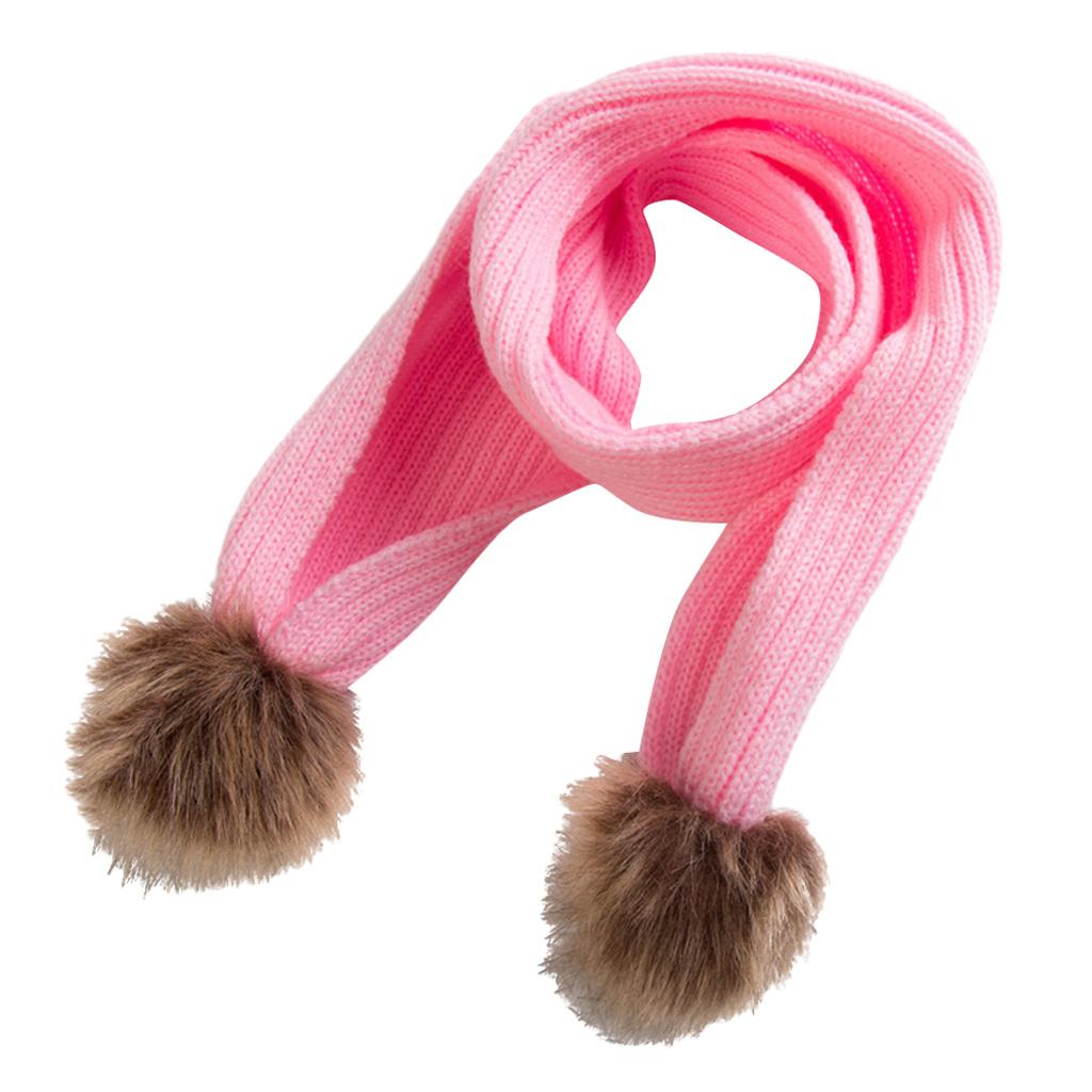 Newborn Baby Boys Girls Fur Pom Scarves Toddler Kid Winter ...