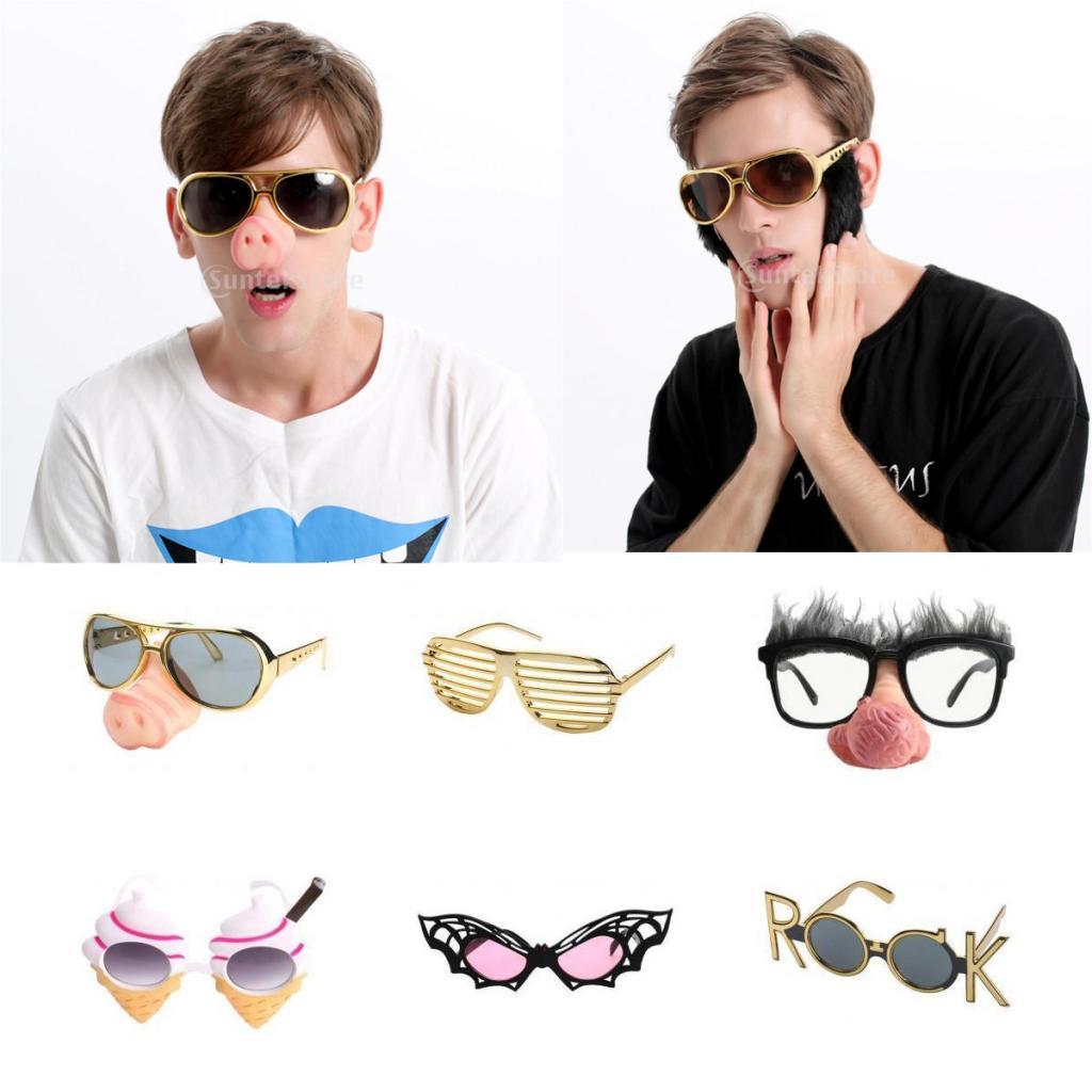 2xNovelty Gold Shutter Shades Sunglasses Funny Fancy Dress Party Photo Props