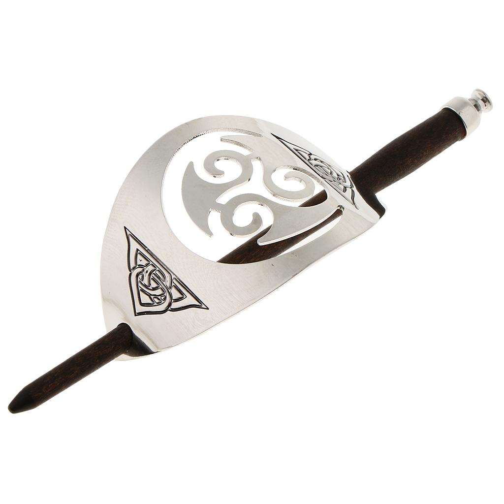 Handmade Carved Wooden Hair Clip With Stick 04