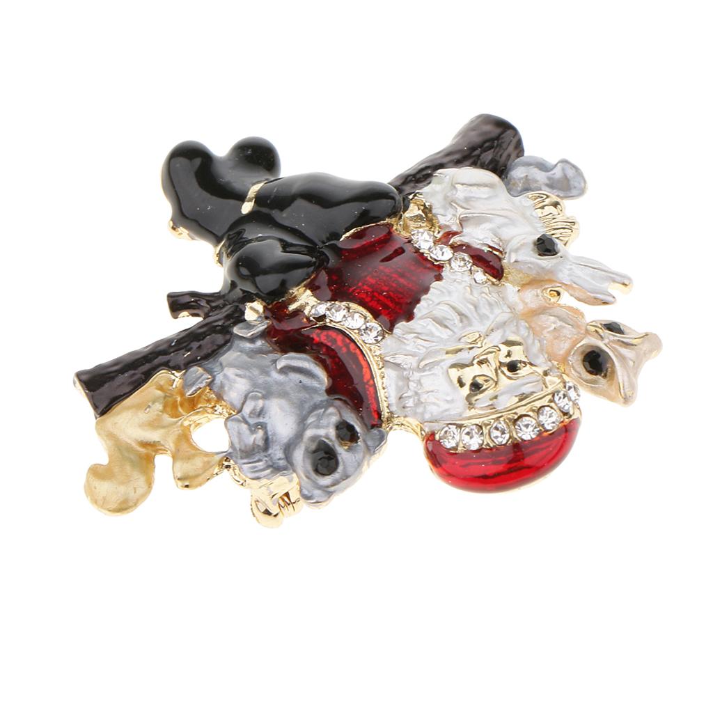 Chic Alloy Enamel Brooch Holiday Pin Christmas Gift Brooch Black Santa Claus