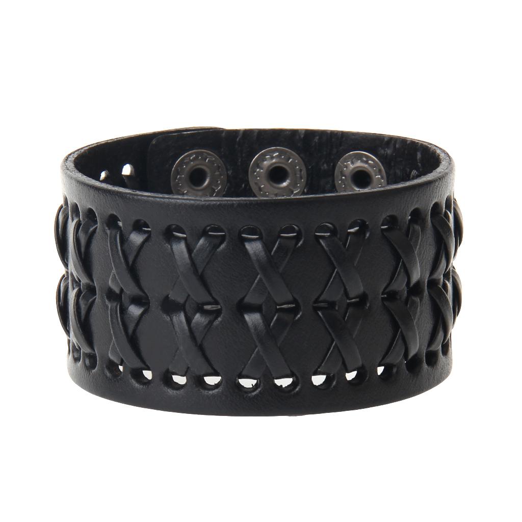 Wide Belt Bracelet Black