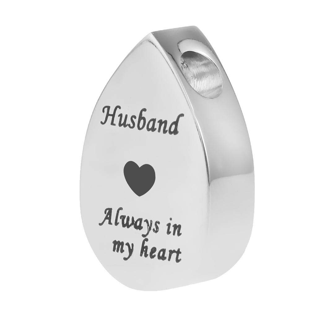 Always in My Heart Waterdrop Urn Memorial Ash Keepsake Pendant Husband	