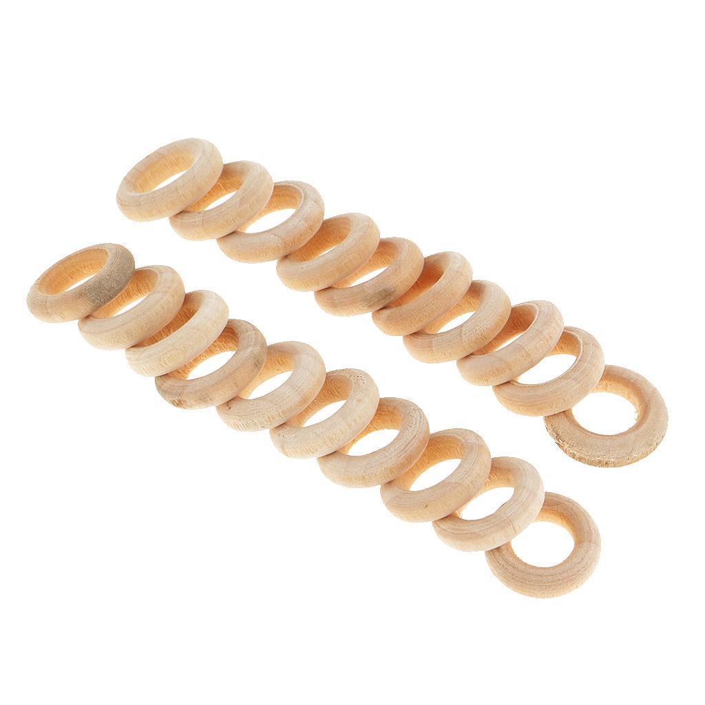 20 Stücke Holzring Natur Holzringe Schmuck DIY Schmuckherstellung - Bild 20 von 30
