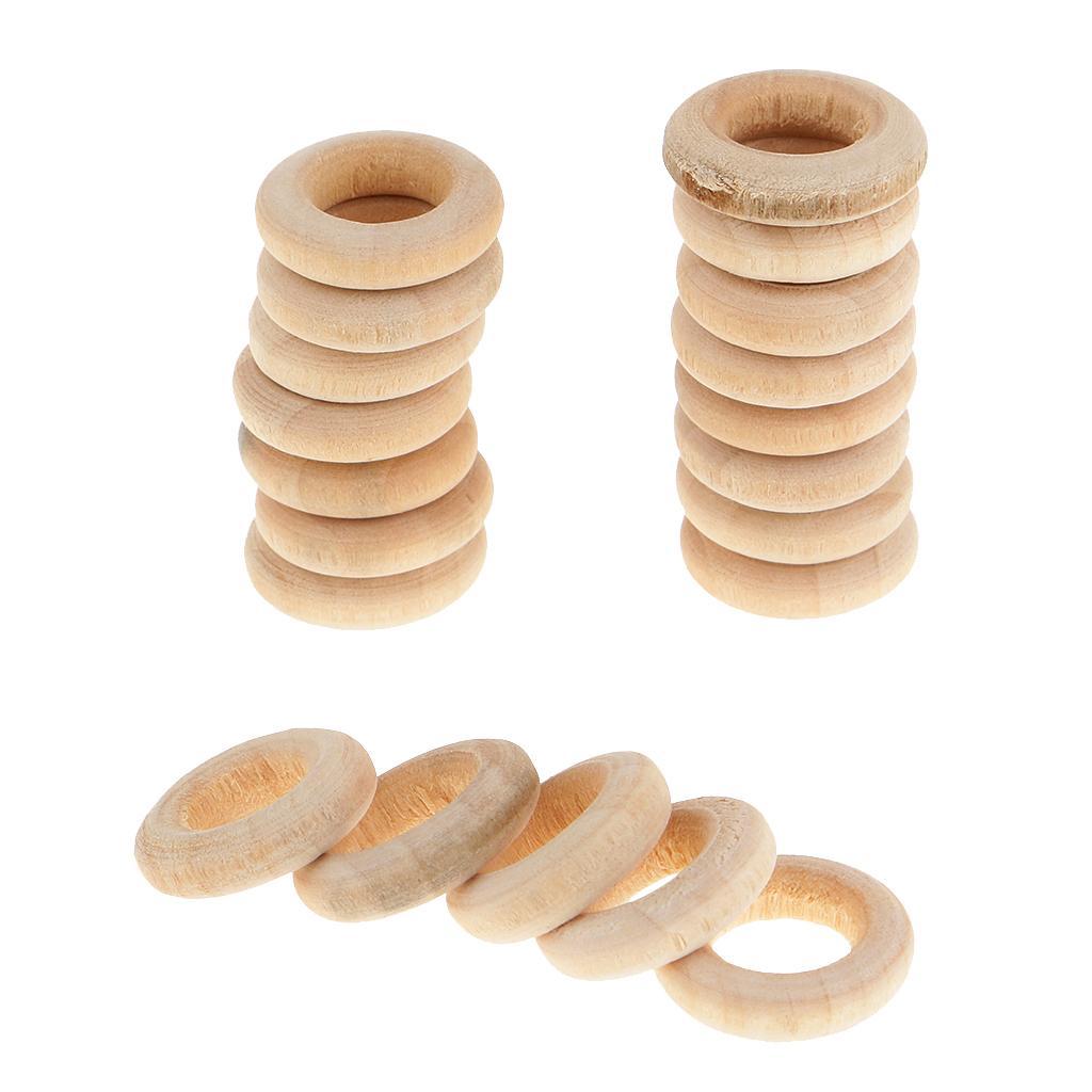 20 Stücke Holzring Natur Holzringe Schmuck DIY Schmuckherstellung - Bild 22 von 30