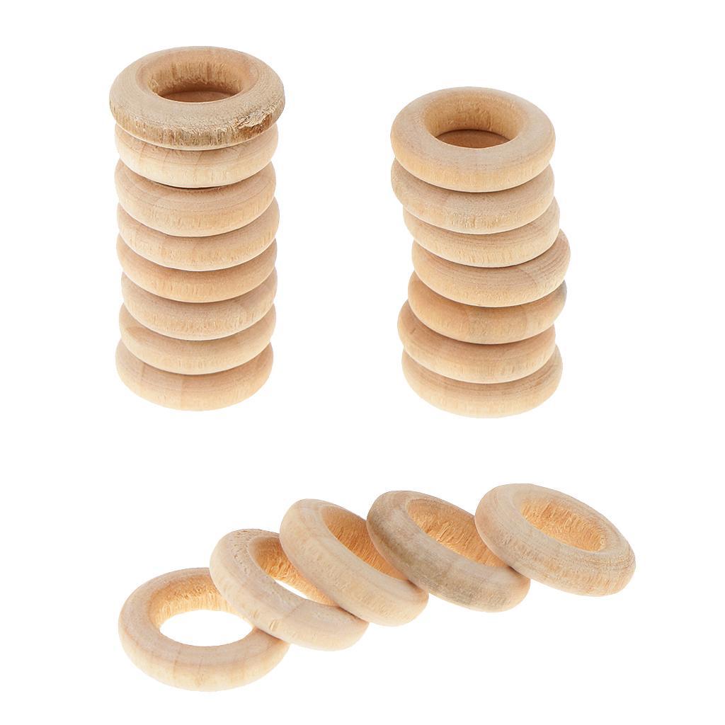 20 Stücke Holzring Natur Holzringe Schmuck DIY Schmuckherstellung - Bild 23 von 30