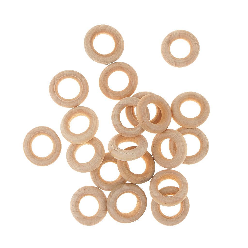 20 Stücke Holzring Natur Holzringe Schmuck DIY Schmuckherstellung - Bild 24 von 30