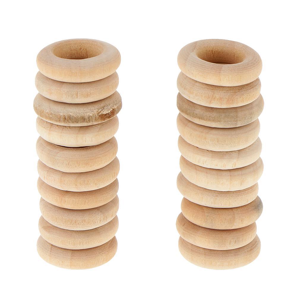 20 Stücke Holzring Natur Holzringe Schmuck DIY Schmuckherstellung - Bild 21 von 30