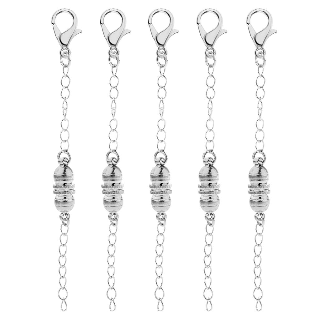 Locking Magnetic Jewelry Clasp Converter Lobster Clasp with Extender Chain B
