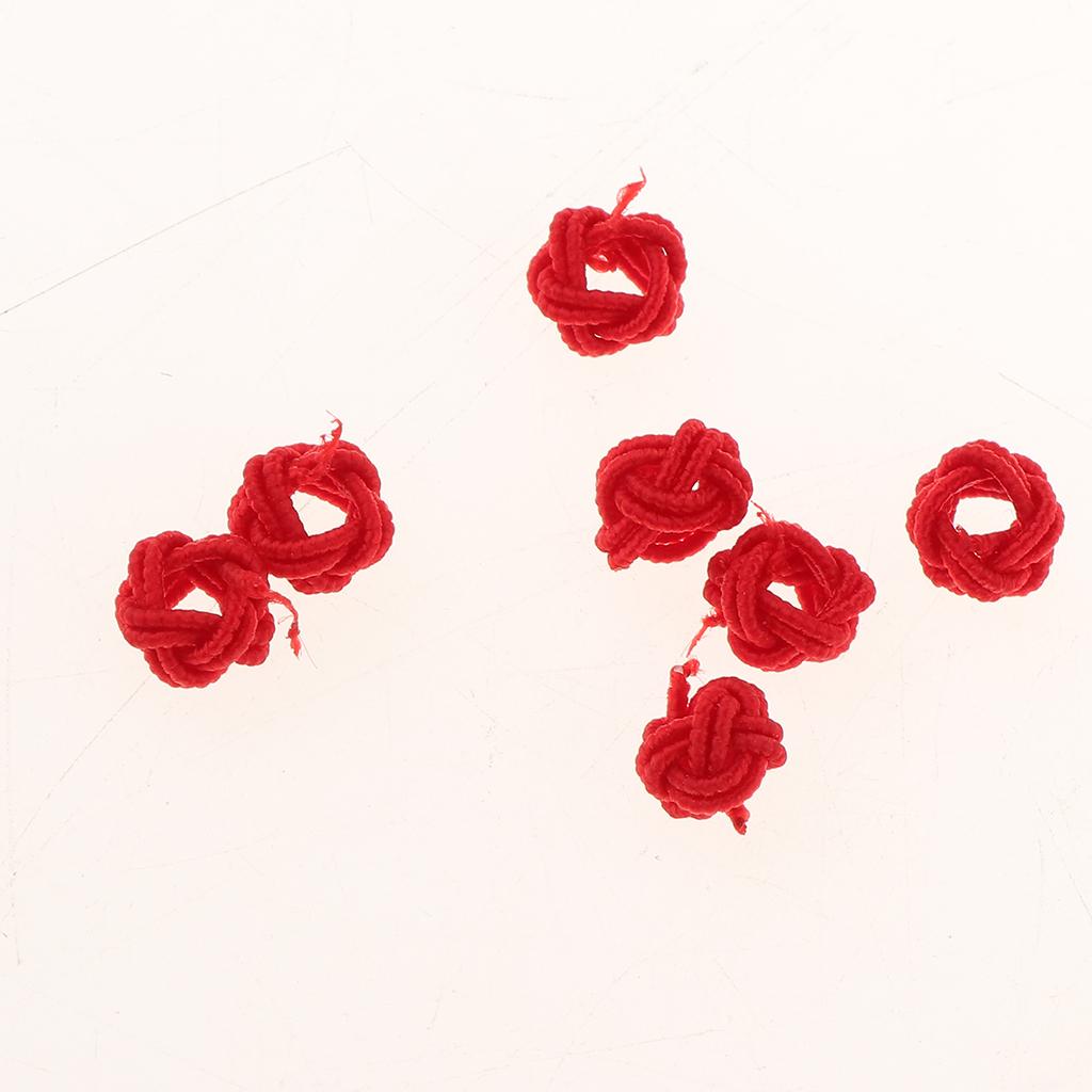 Rope Button Bead Necklace Bracelet Loose Beads for Jewelry Making Red