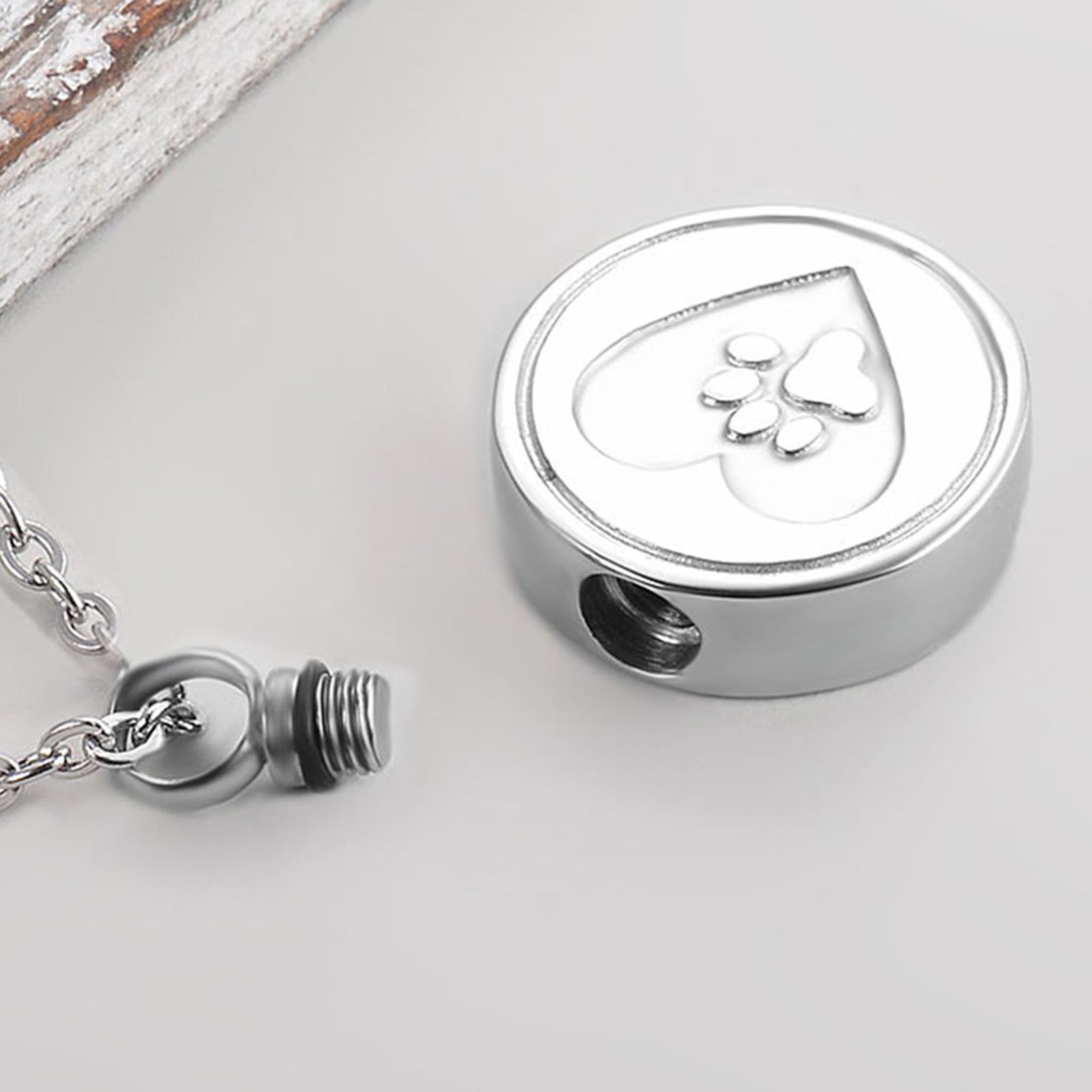 2xPet Ashes Cremation Jewelry Urn Necklace ,High Polished Surface Silver