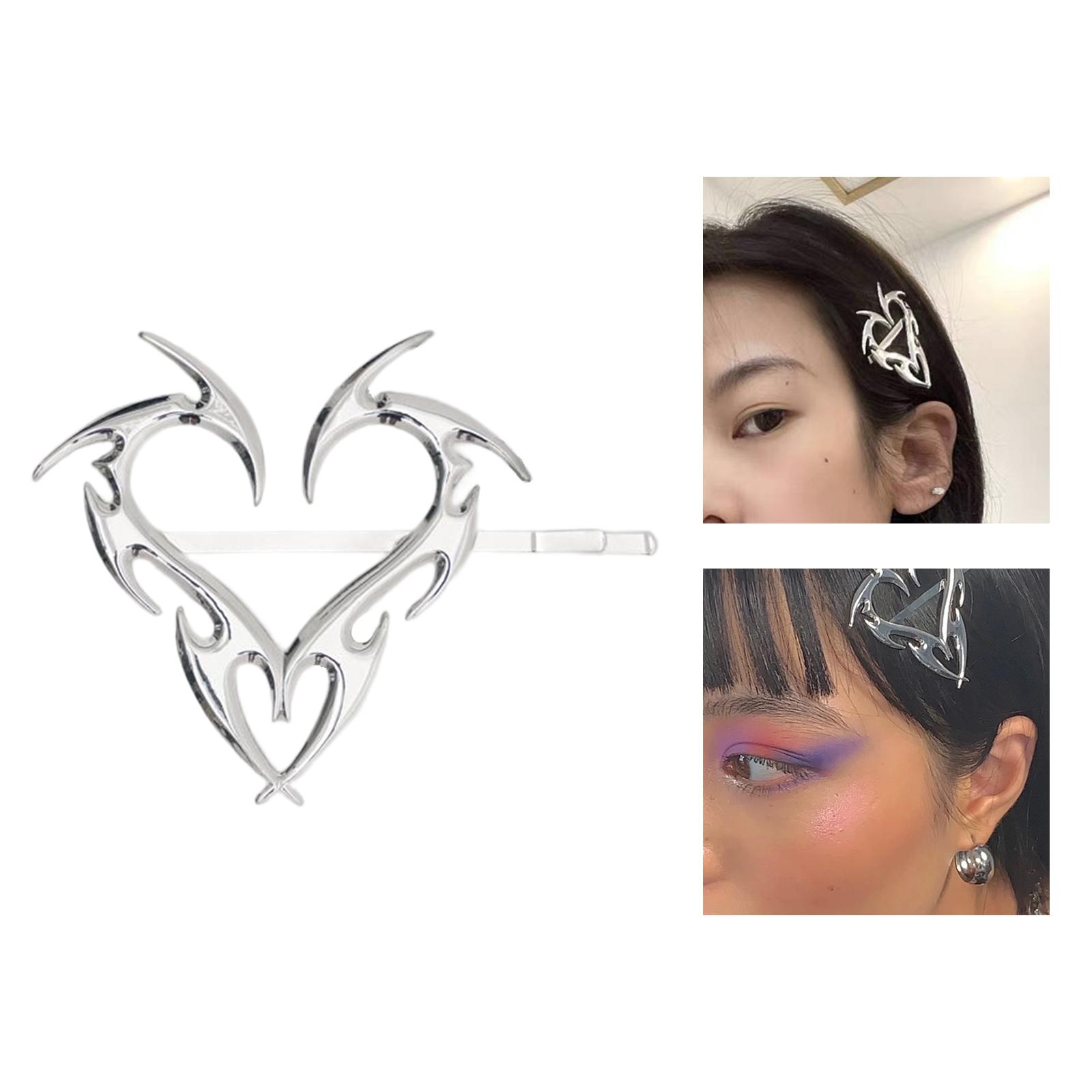 2xHeart Shaped Hair Clip Barrette Hairpins Geometric for Women and Girls