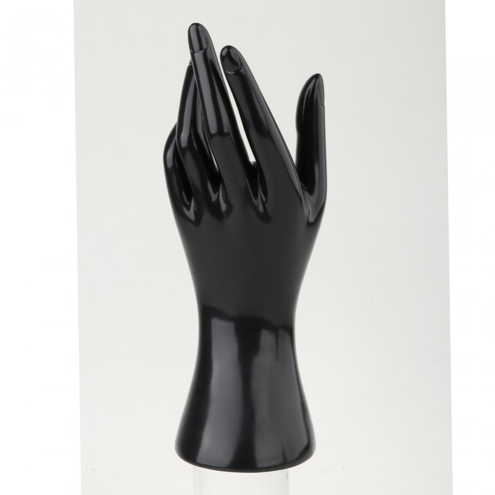 1Pair Female Mannequin Hand Multifunctional for Finger Ring Photograph Props Black