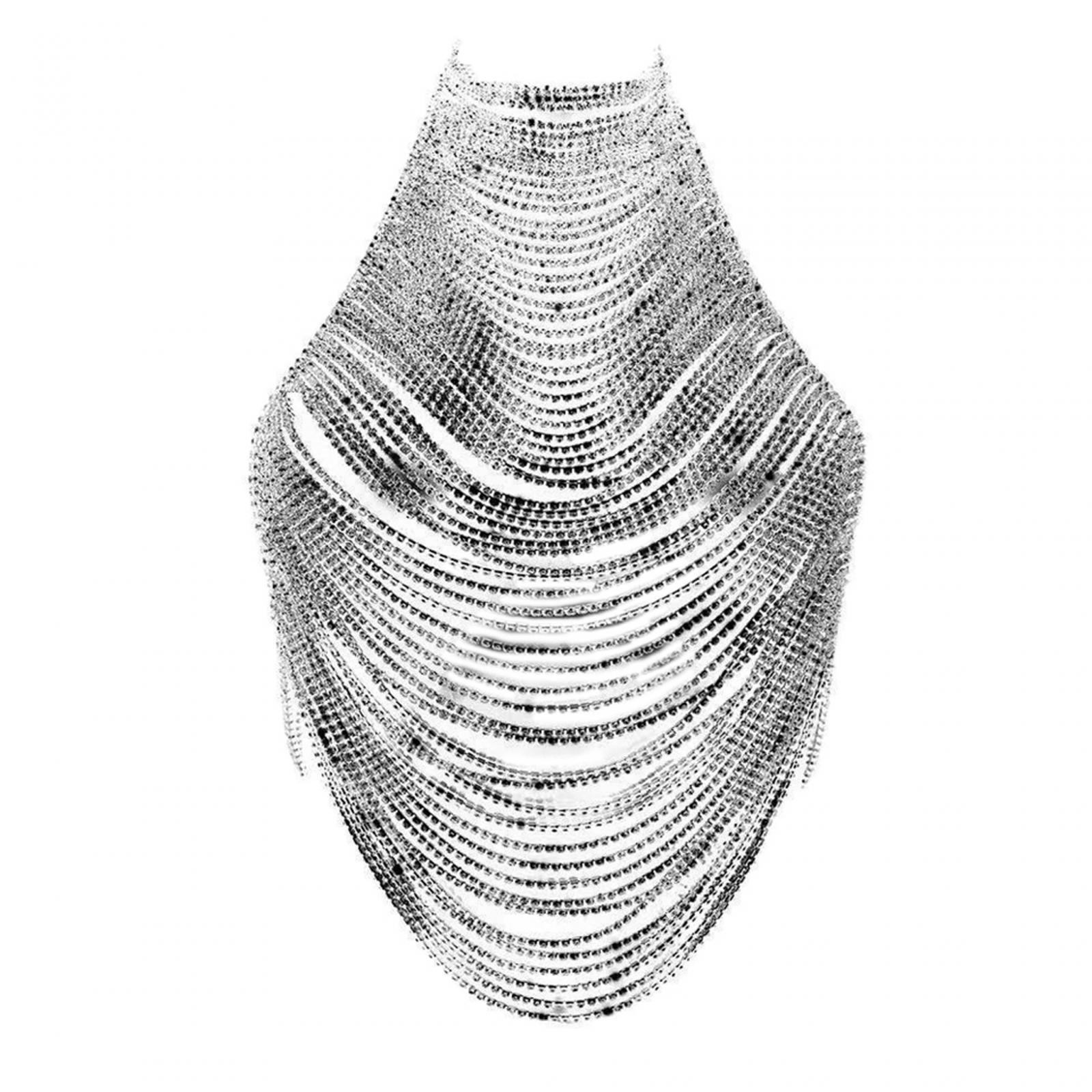 Rhinestone Body Chain Silver
