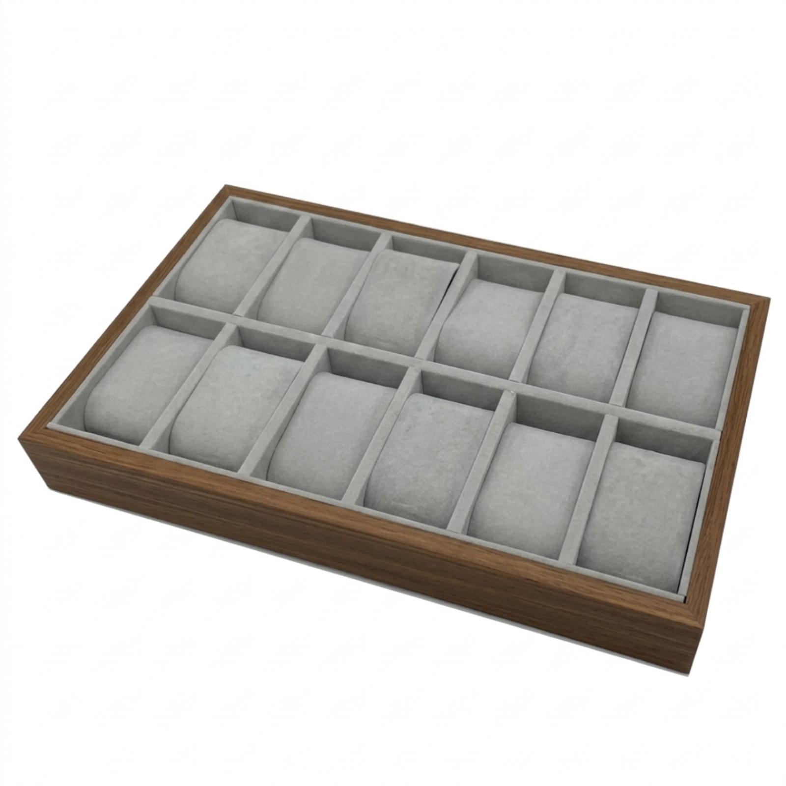 Watch Display Box 12-Slot Walnut Wood
