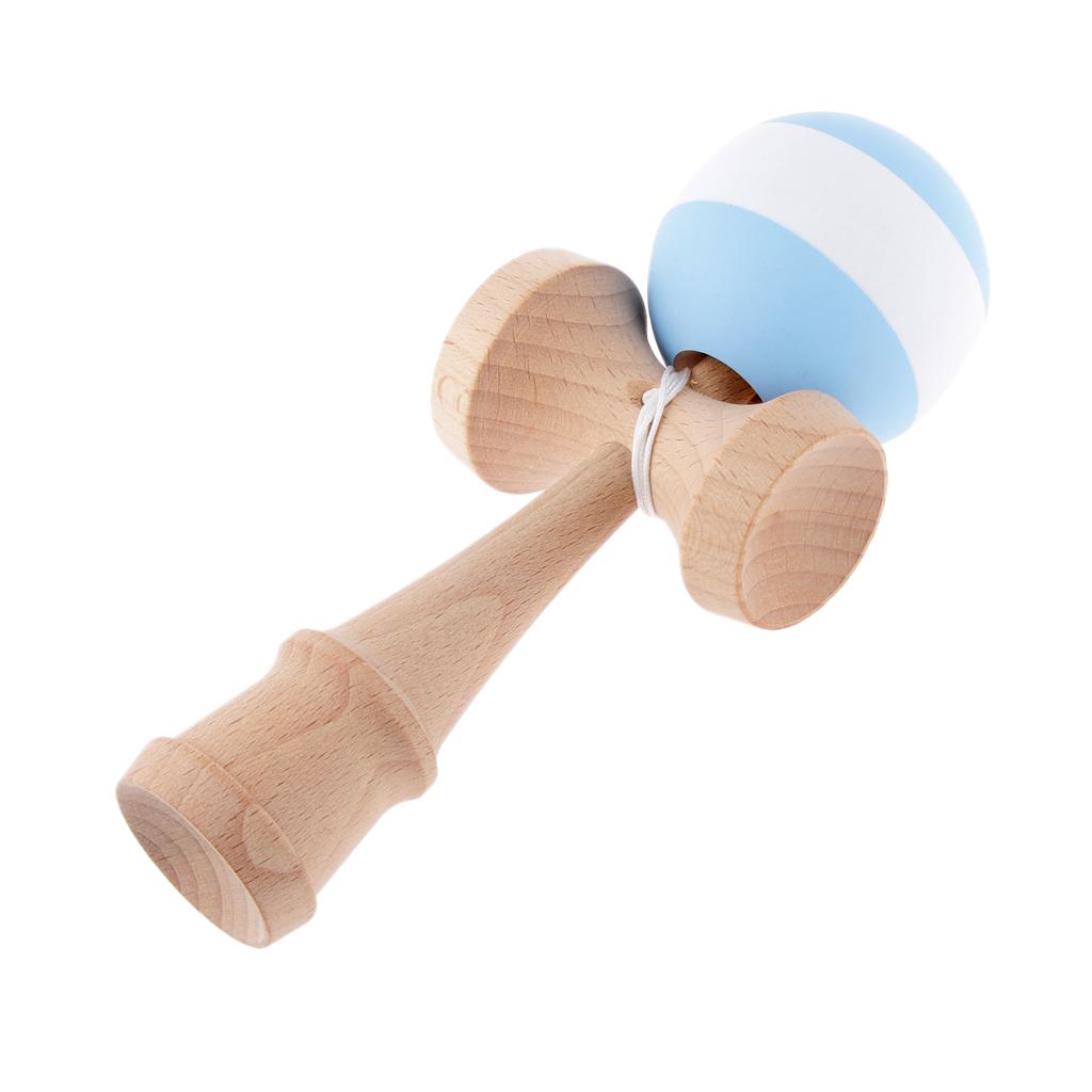 White and Sky Blue Traditional Wooden Kids Kendama Toys Educational Games